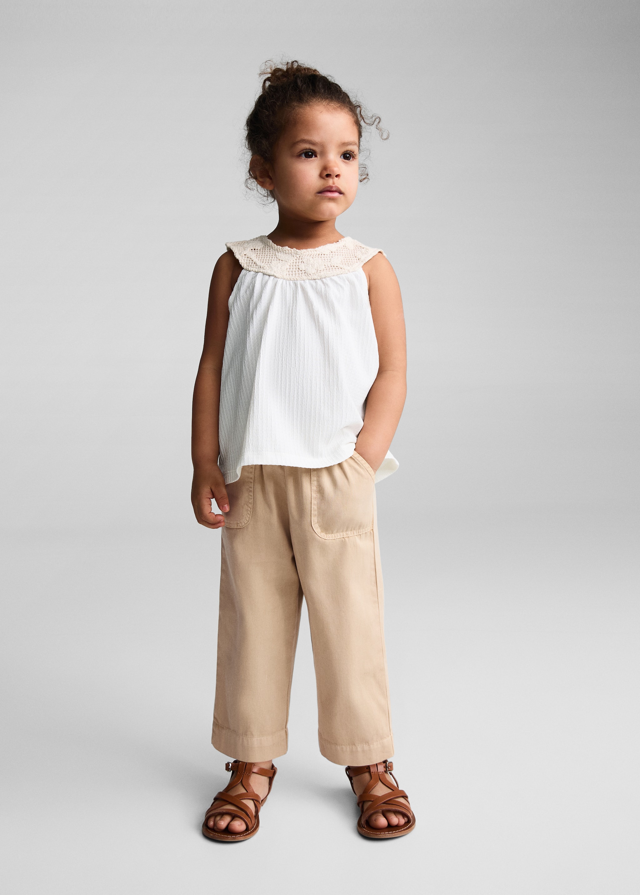 Natural-dye trousers with pockets - General plane