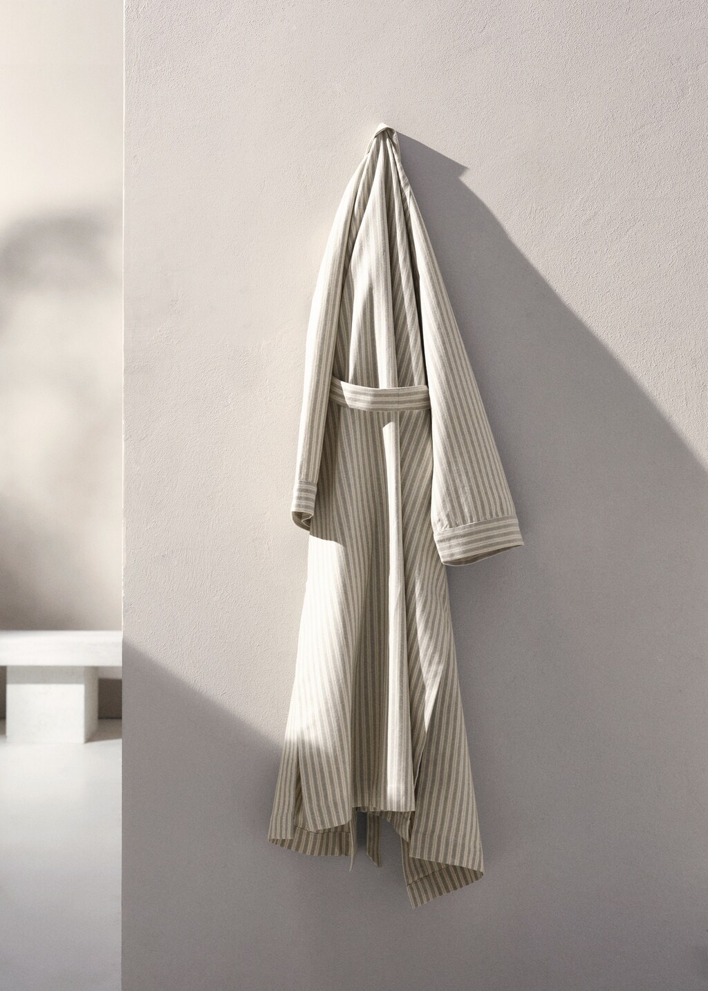 Striped cotton pool robe - Home | MANGO USA