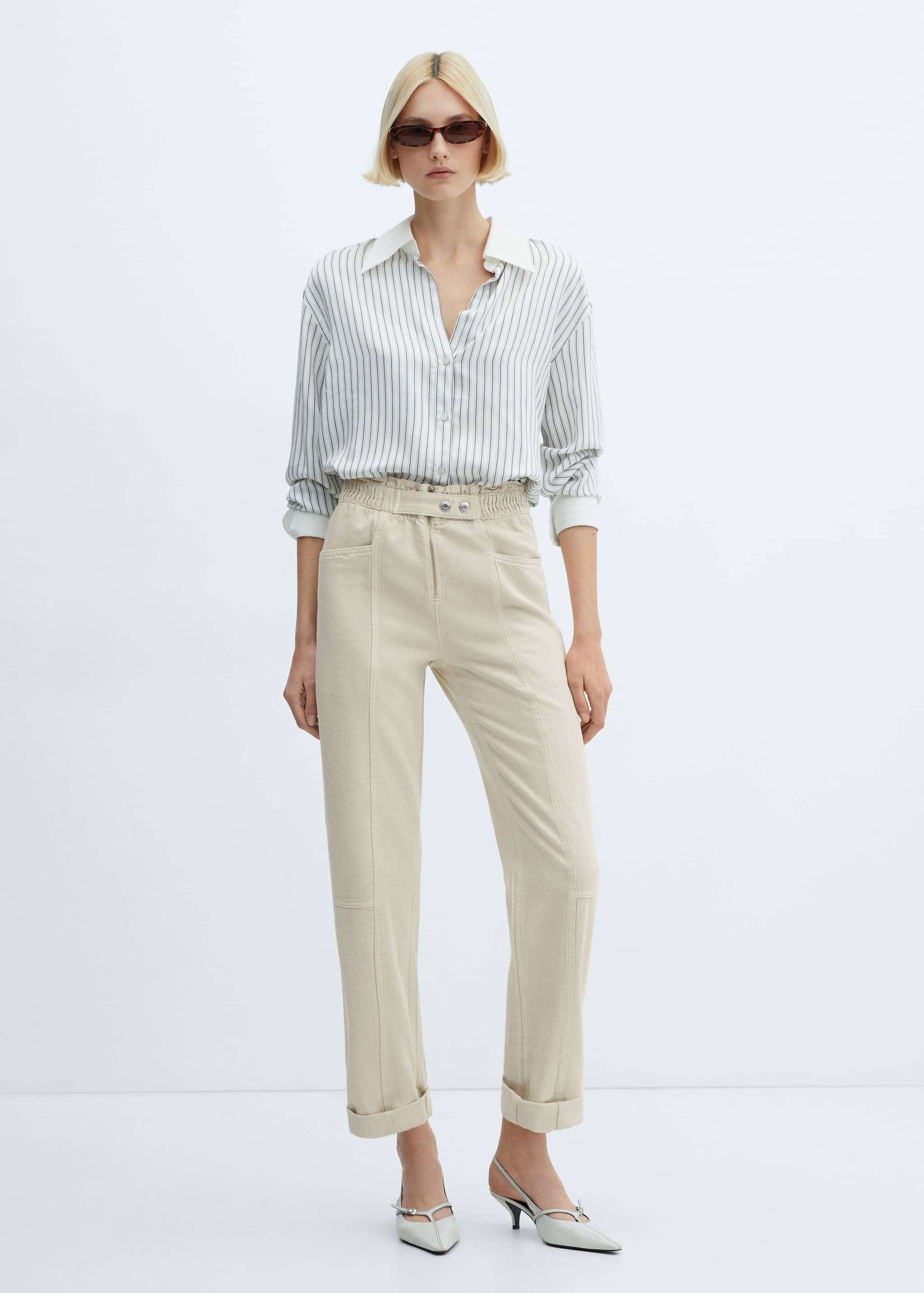 Slouchy jeans with elastic waist - General plane