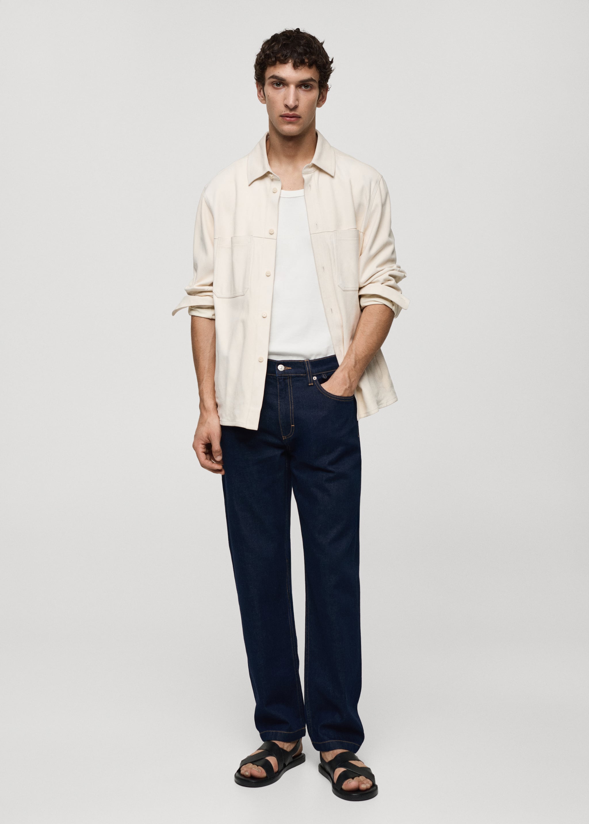 Relaxed-fit dark wash jeans - General plane