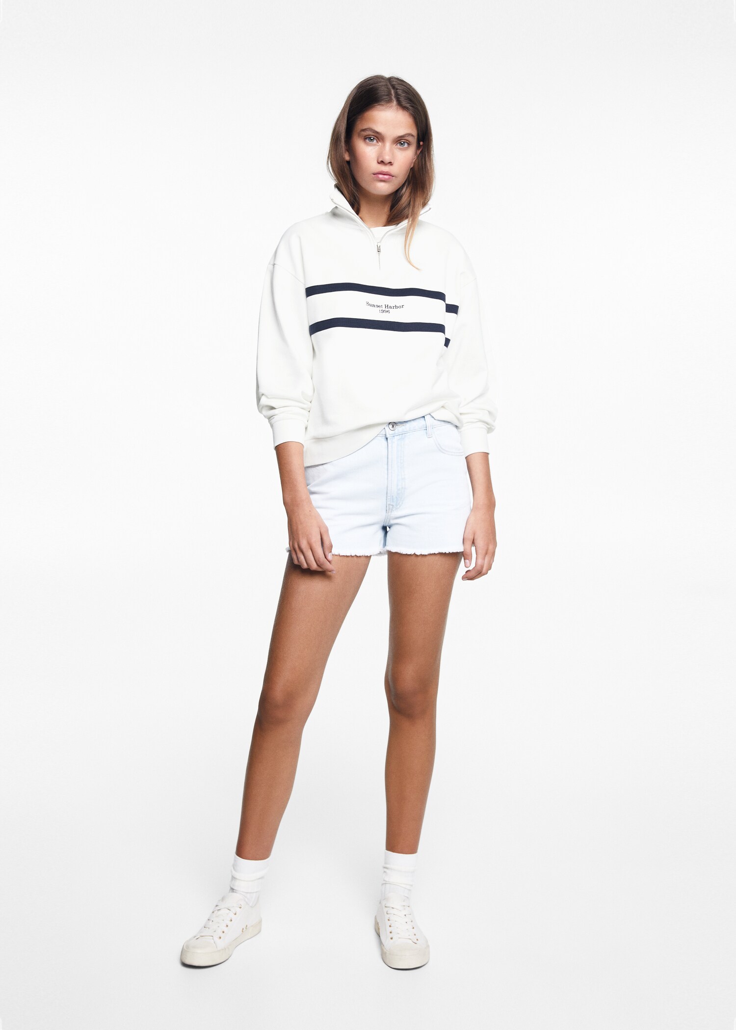 Zipper high neck sweatshirt - General plane