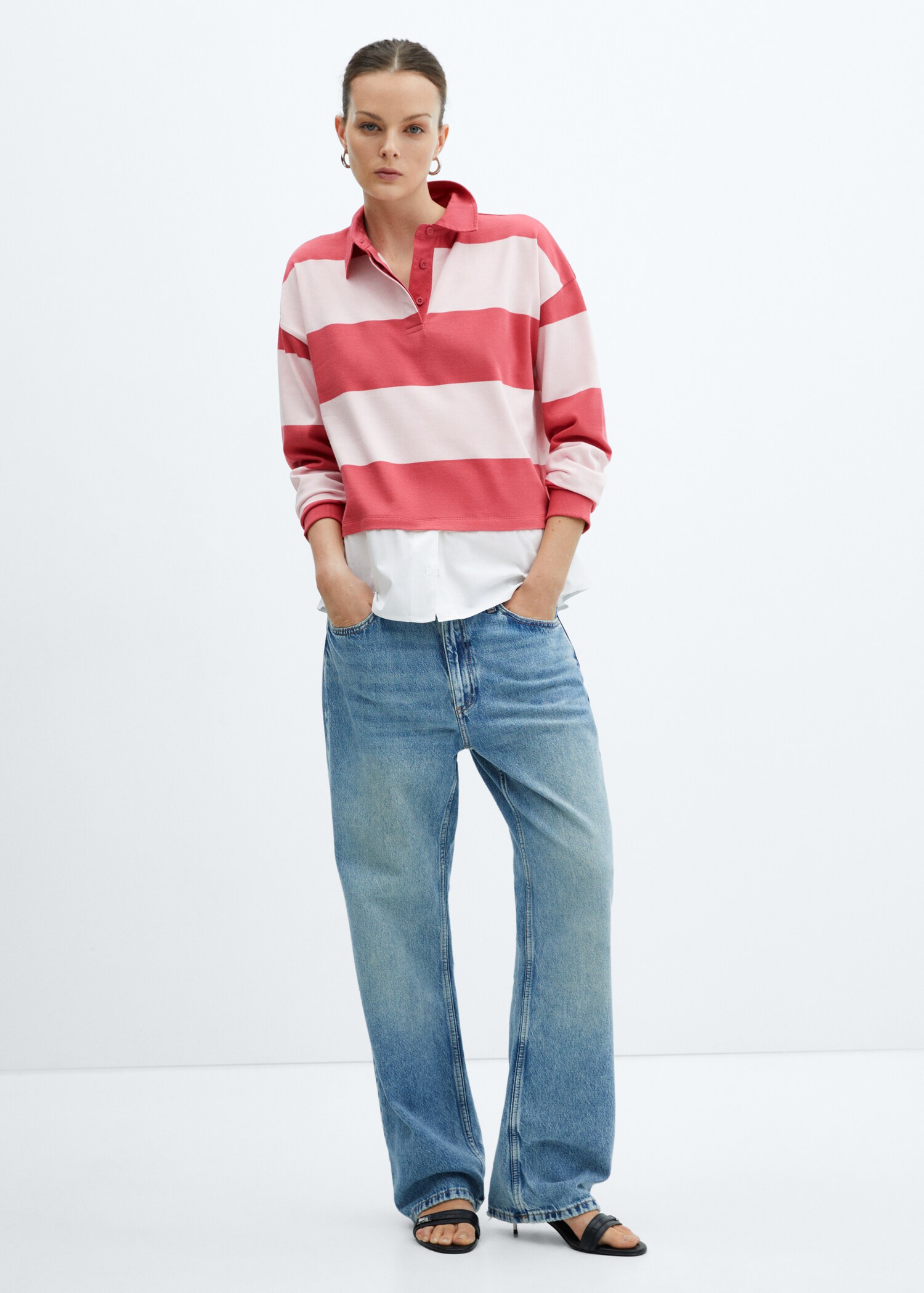 Polo rayures combiné chemise - Plan général