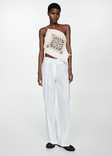 Classy Asymmetric Top With Tailored Pants Black Set