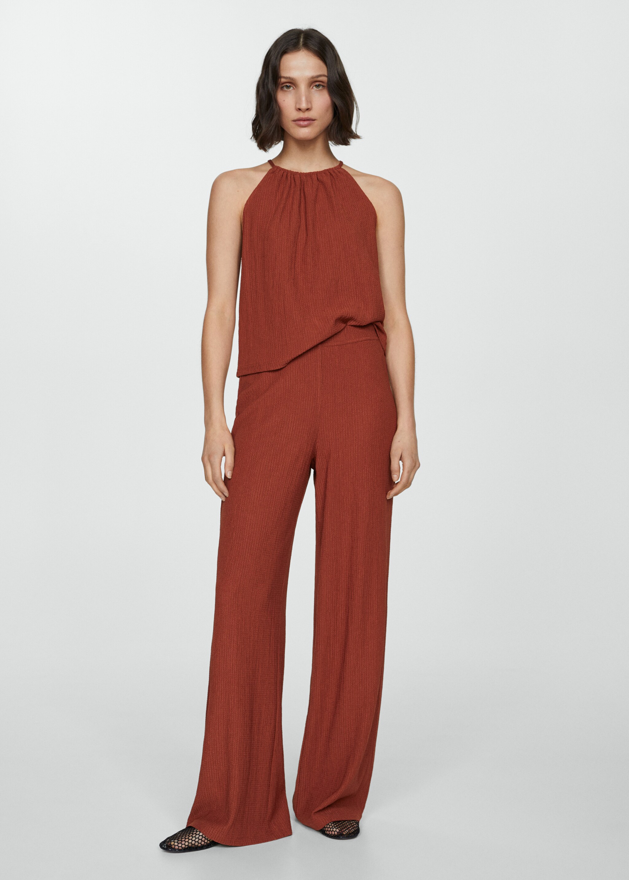 Textured wideleg trousers - General plane