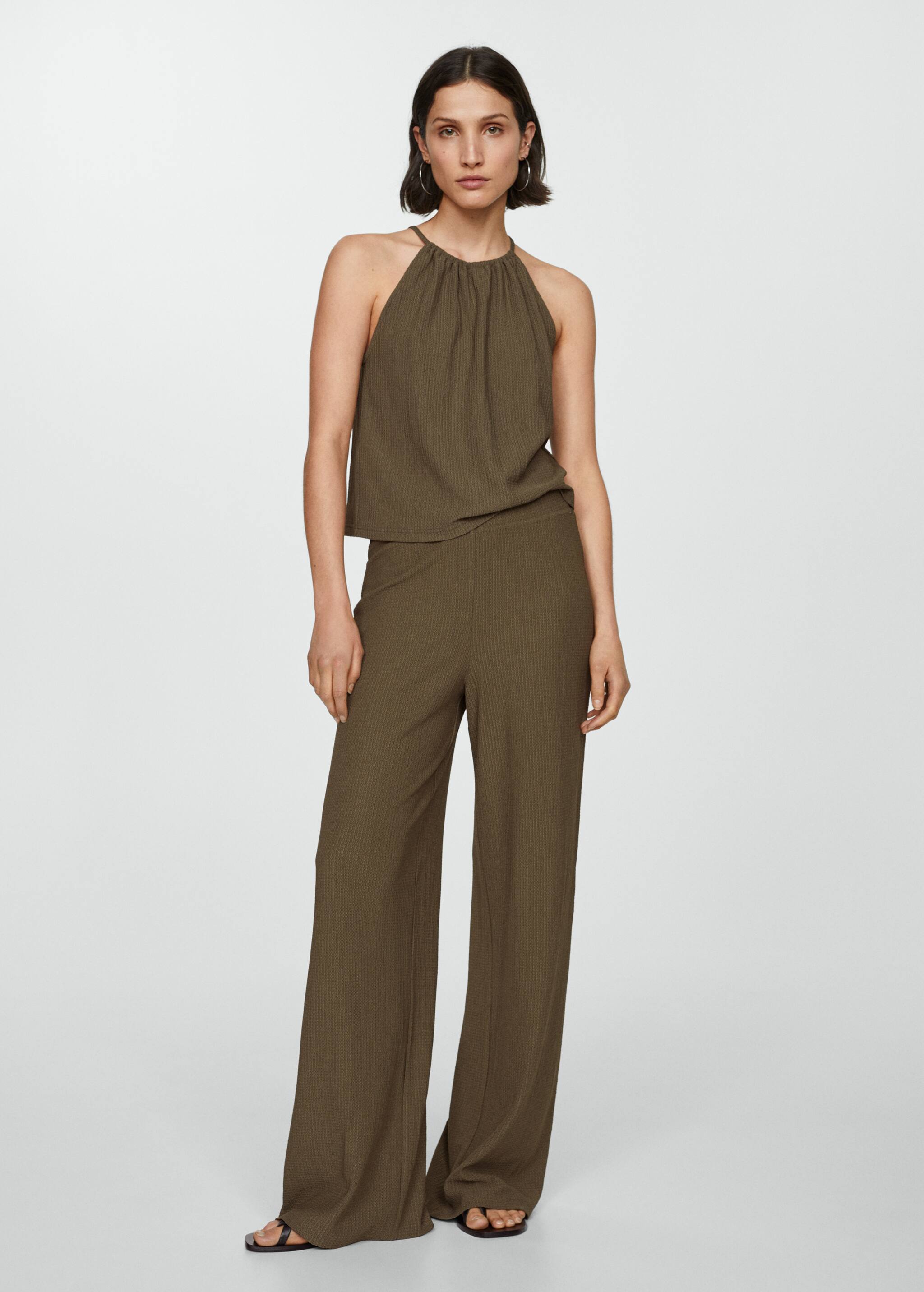 Textured wideleg trousers - General plane
