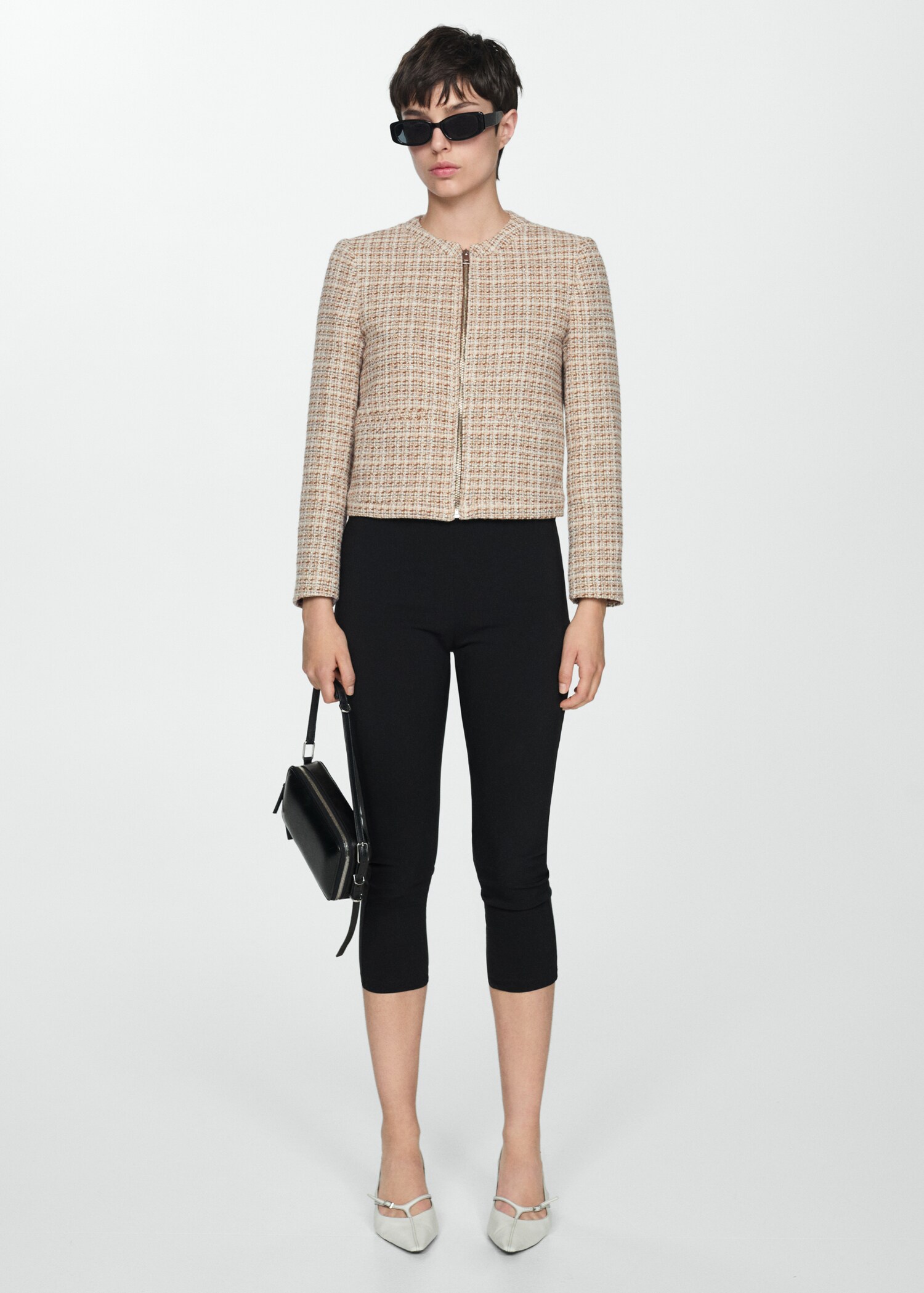 Chaqueta tweed cremallera - Plano general