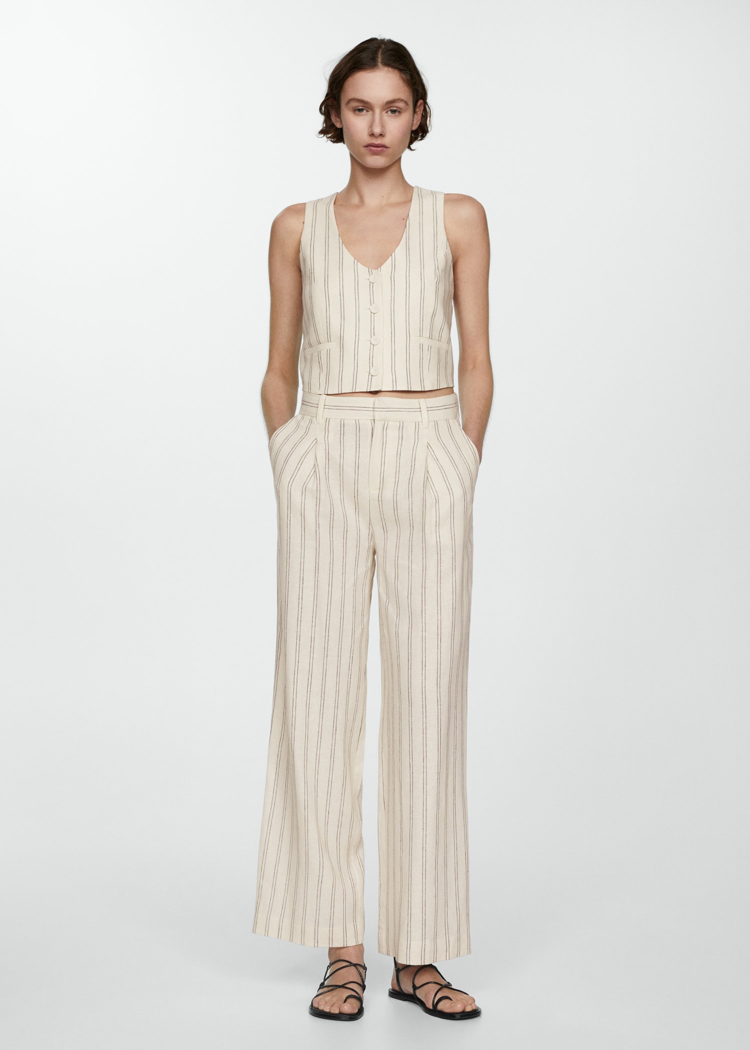Striped linen waistcoat - General plane