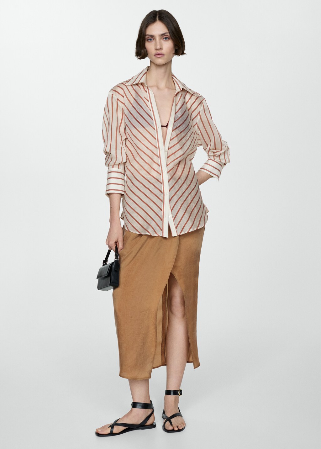 Semi-transparent striped shirt - image 2