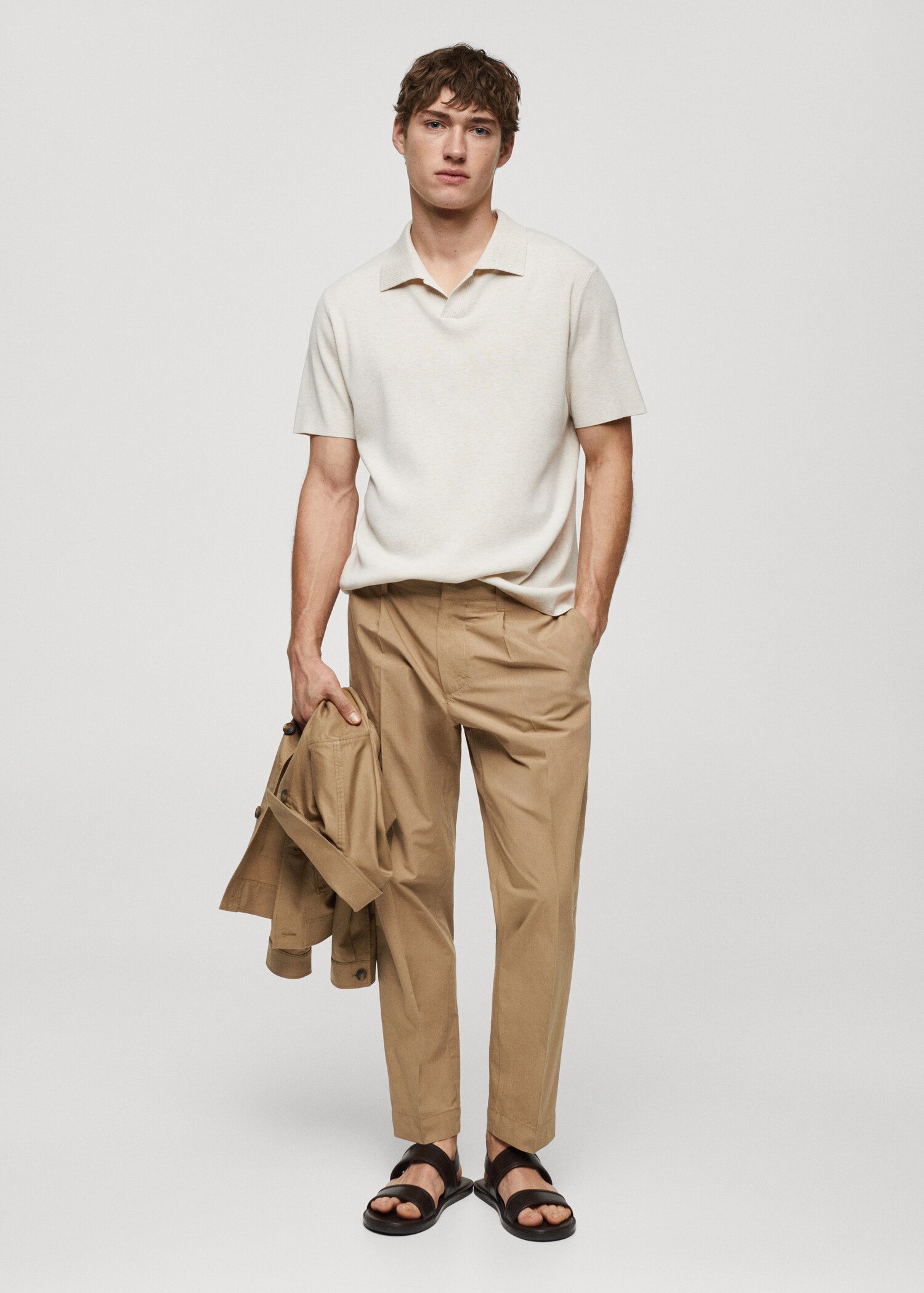 100% slim-fit cotton trousers - General plane