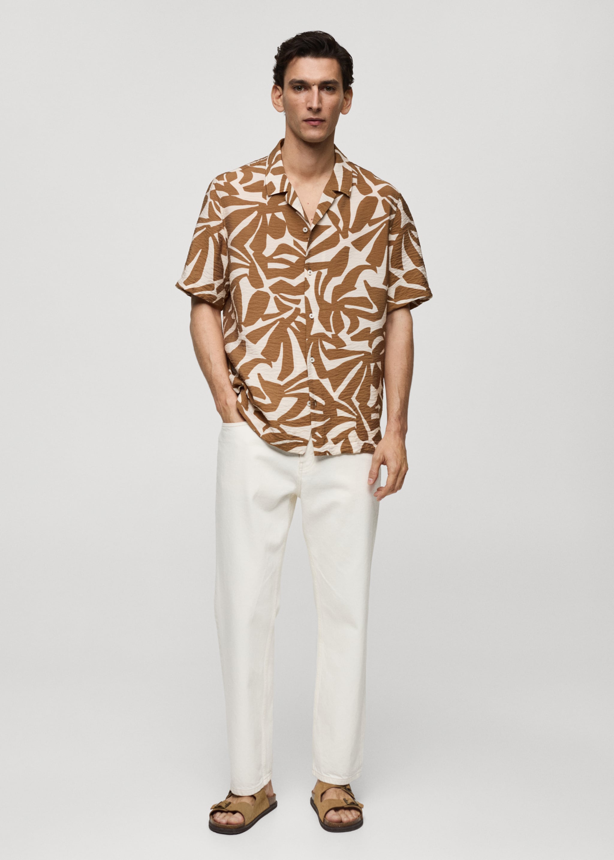 Regular-fit textured printed shirt - General plane