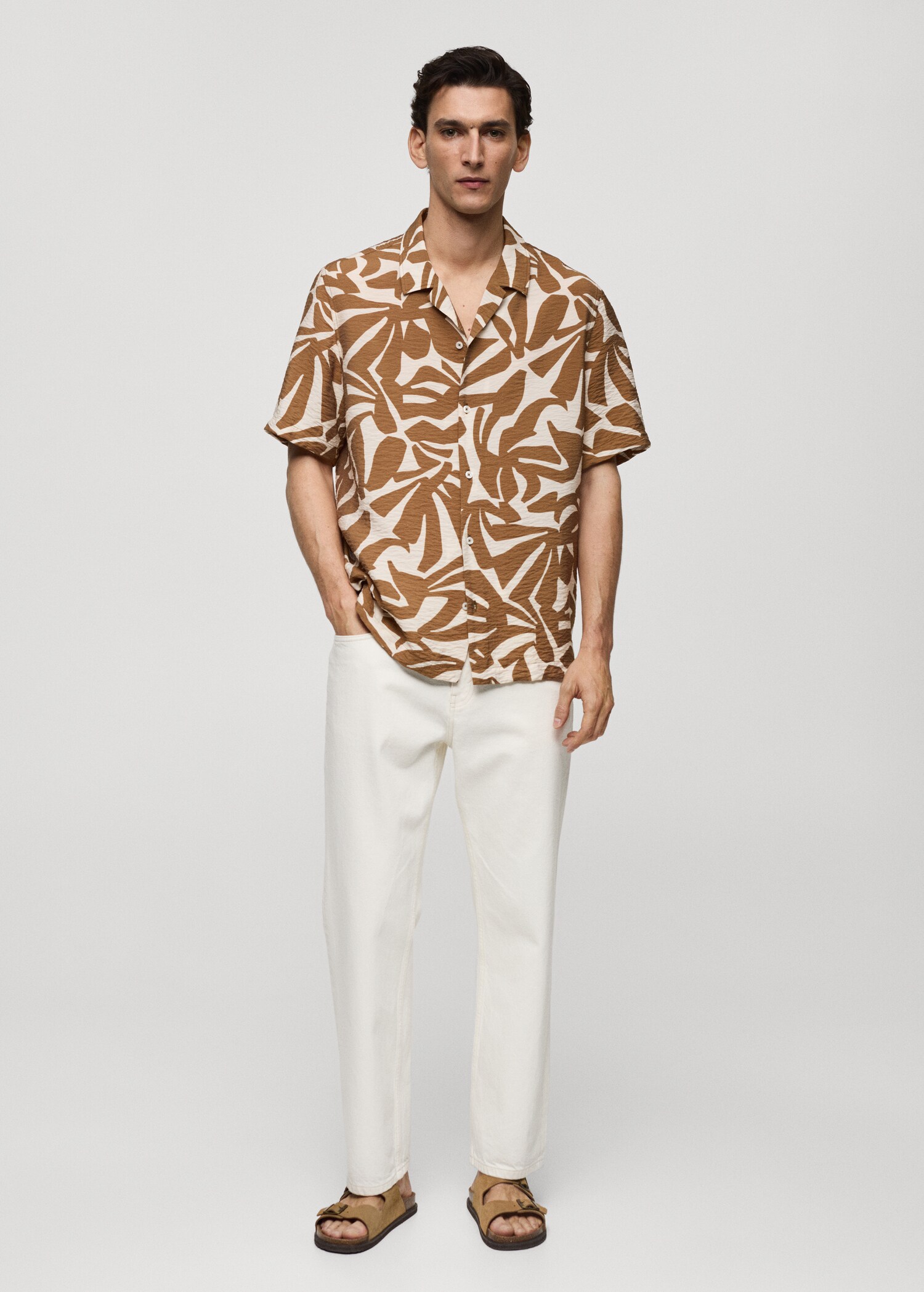 Regular-fit textured printed shirt - General plane