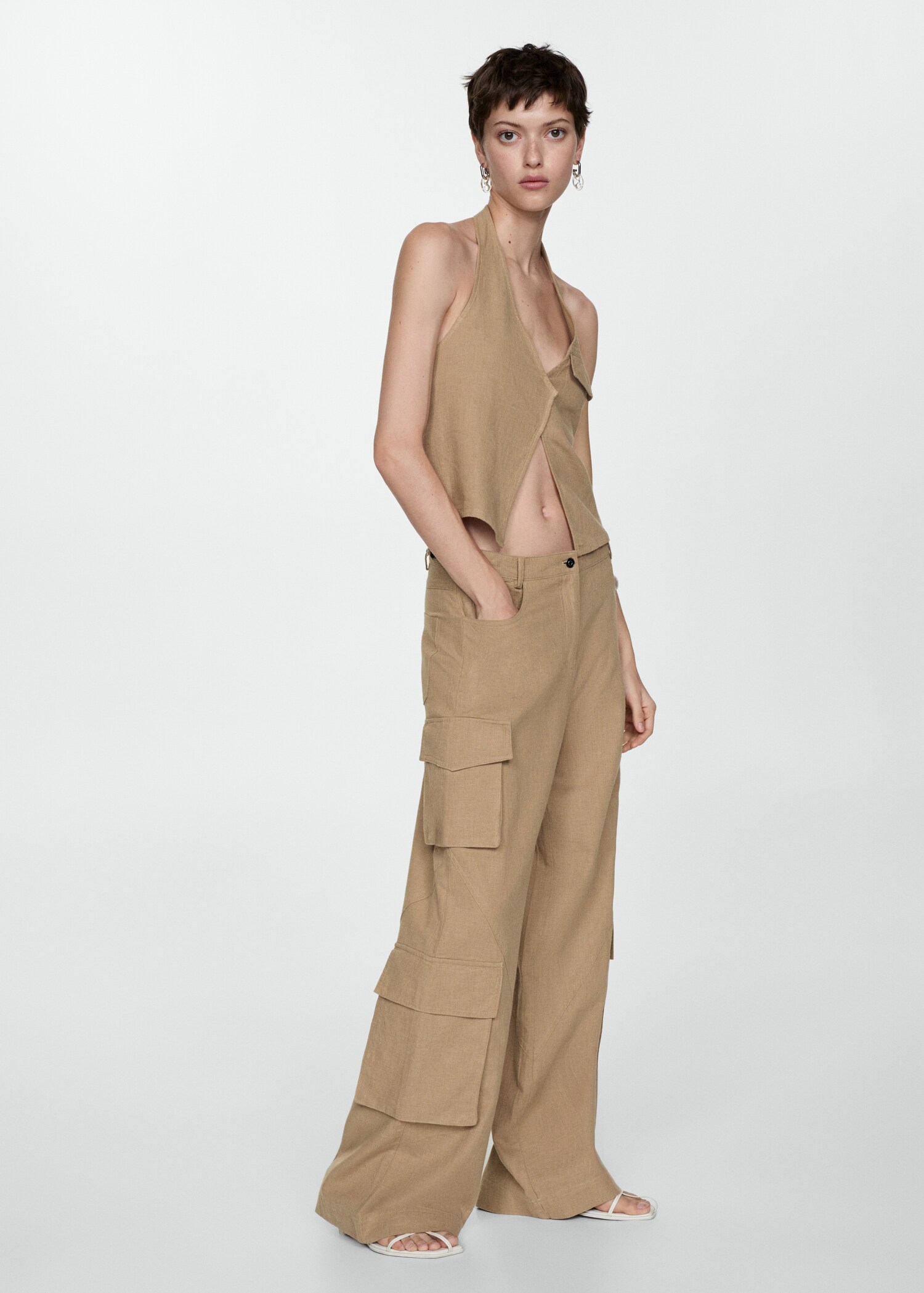 Cotton cargo trousers - General plane