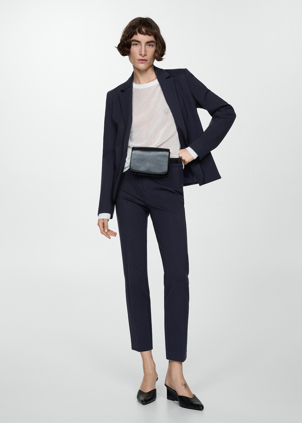 Mango Rome-knit straight pants thumbnail