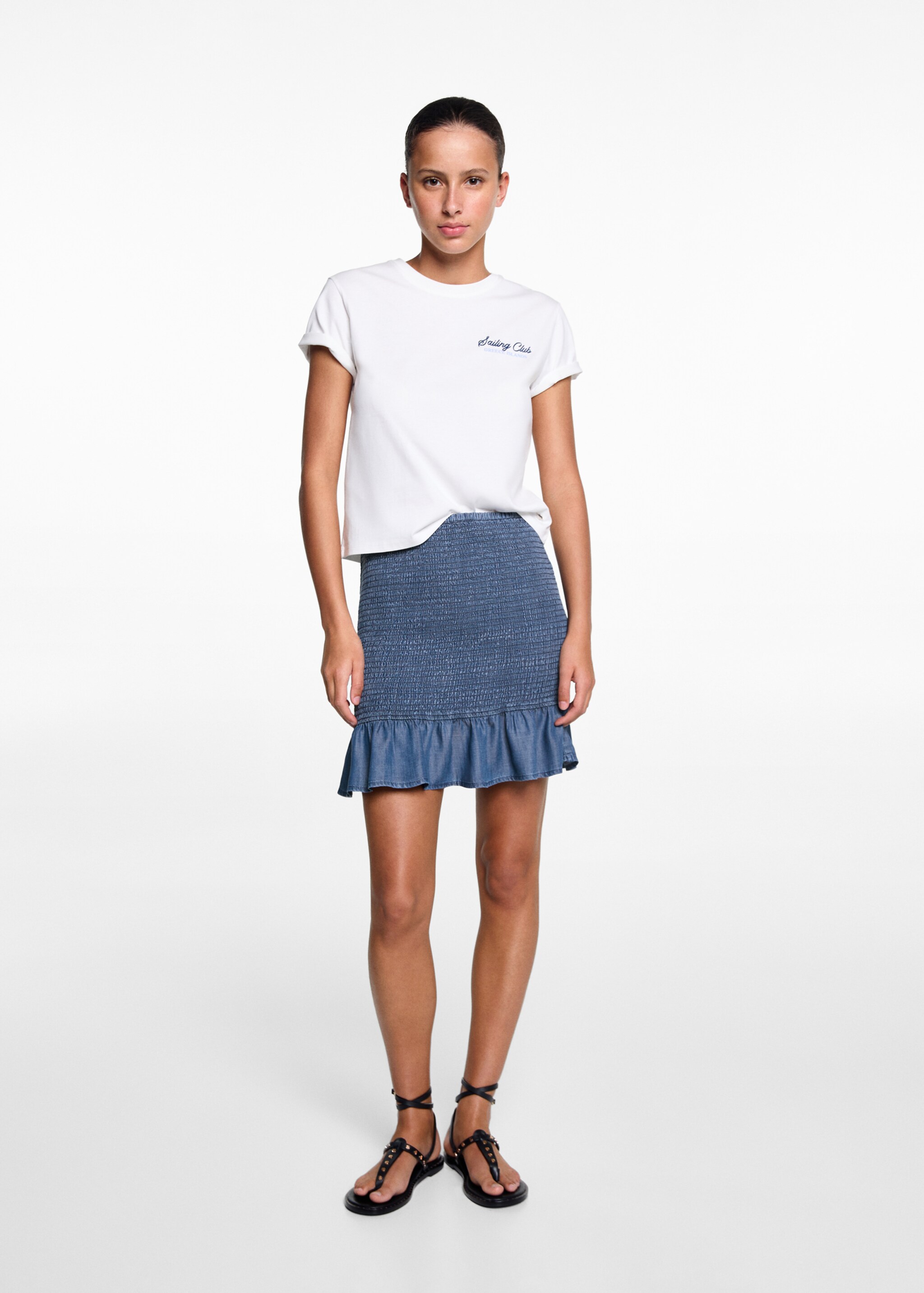 Gathered skirt with ruffles - General plane