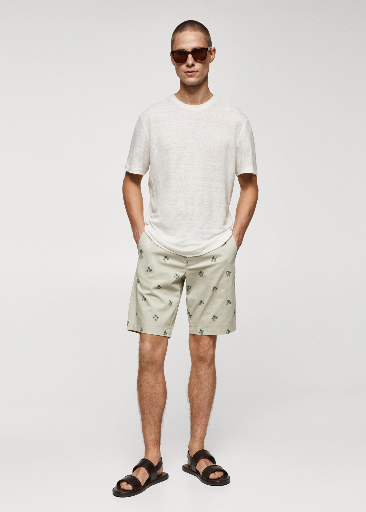 Printed cotton bermuda shorts - เครื่องบินทั่วไป