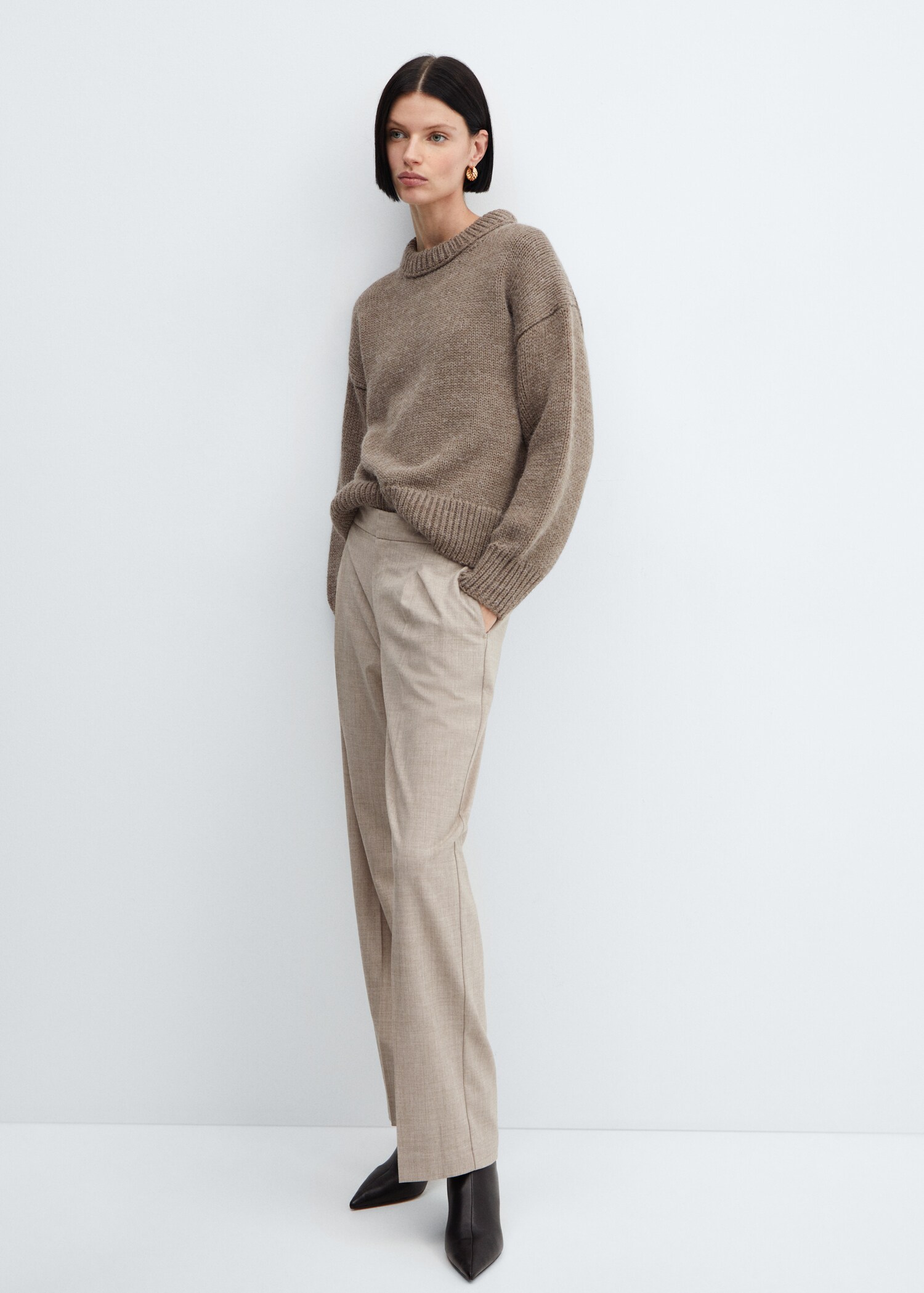 Flecked straight pants - General plane