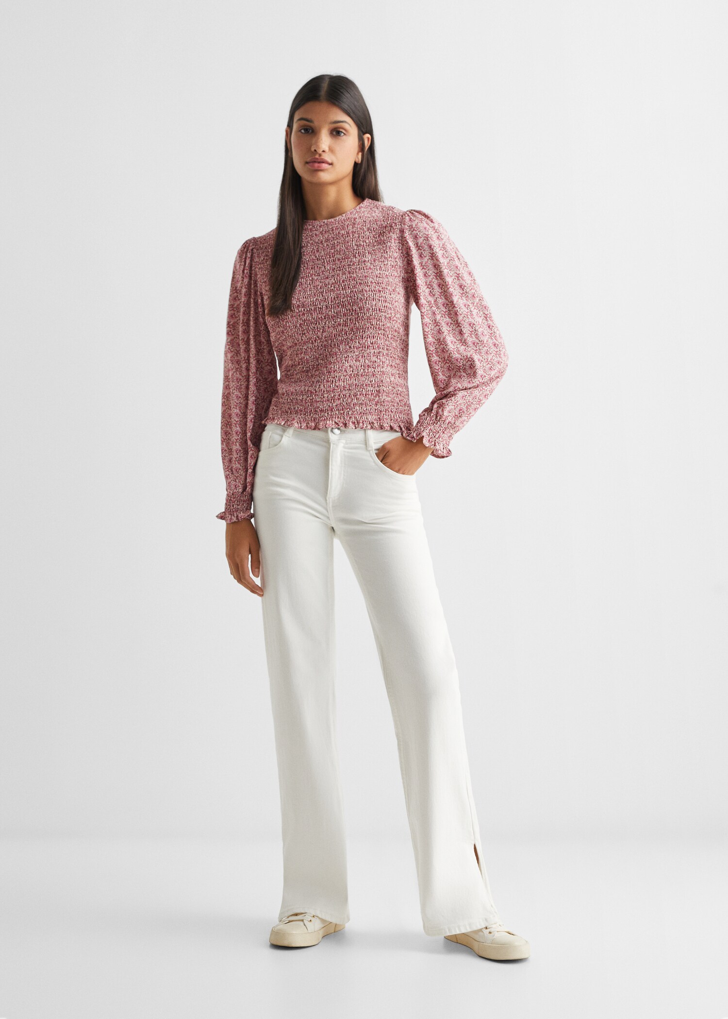 Ruched printed blouse - General plane