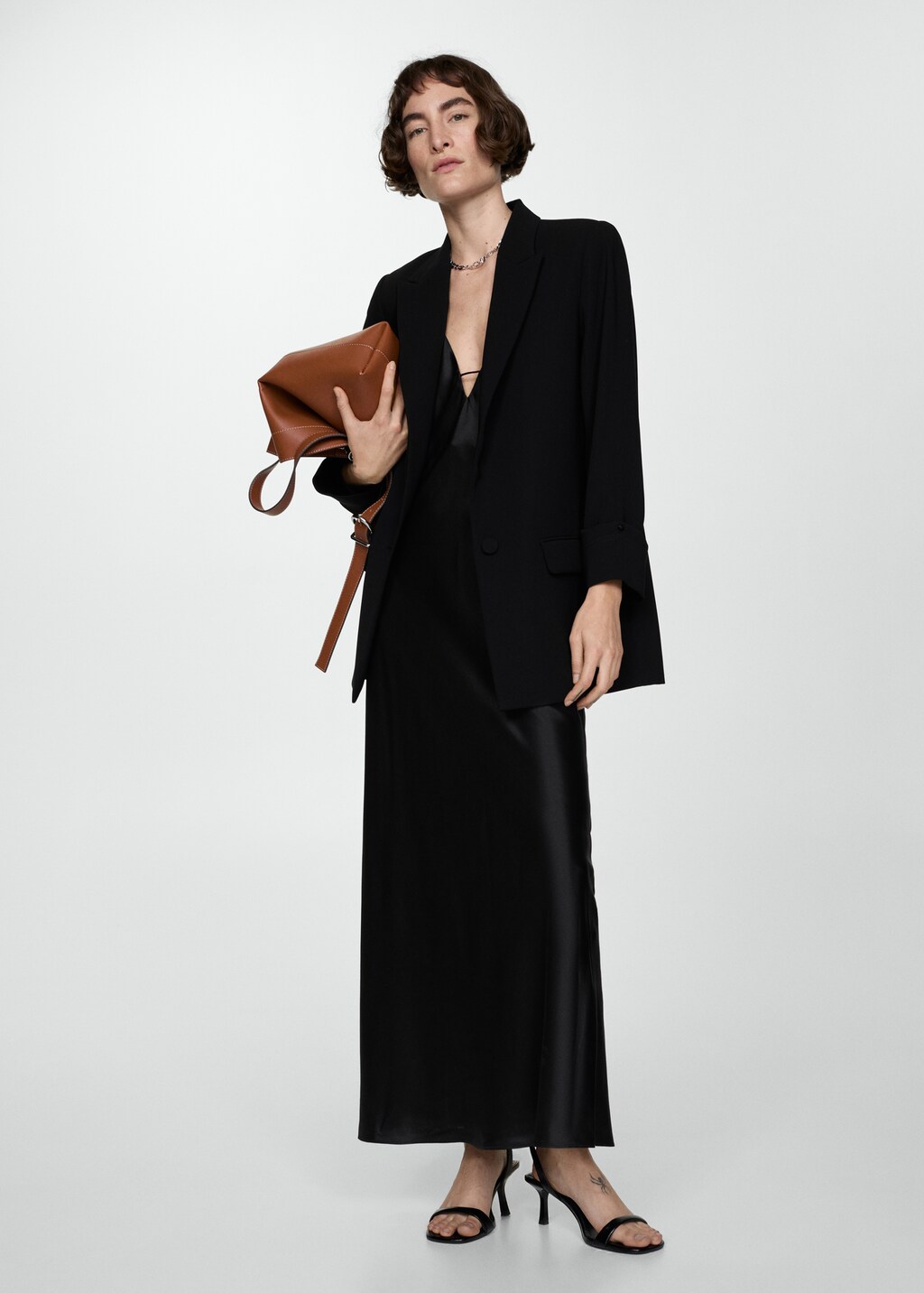 Tailored jacket with turn-down sleeves - Women | MANGO Japan