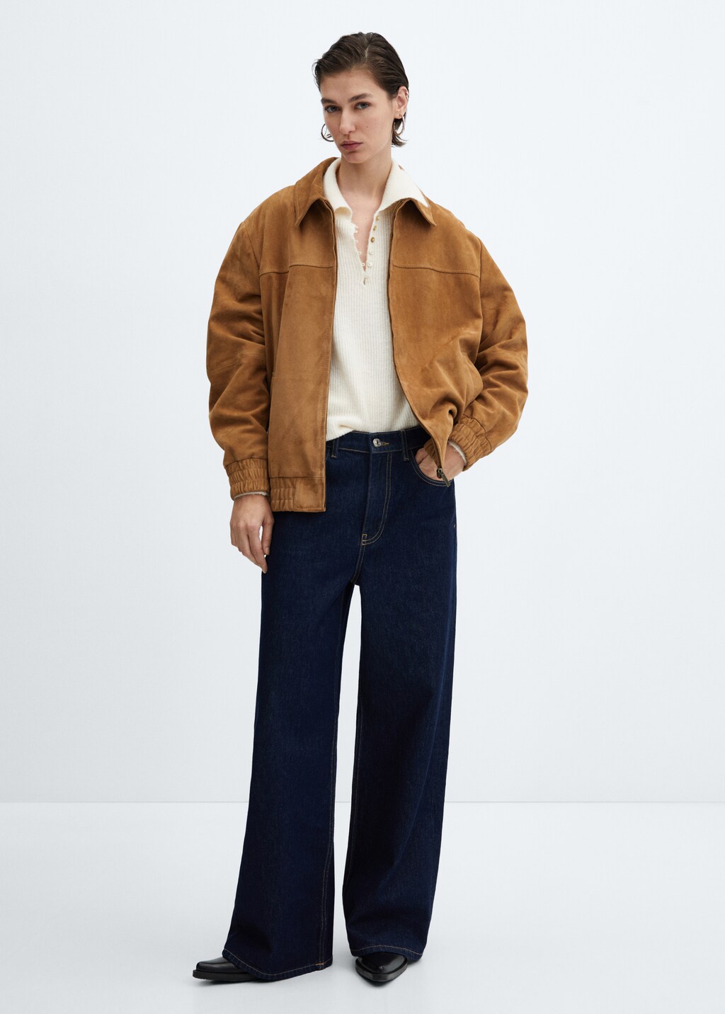 Leather bomber jacket - Women | MANGO Georgia Leather bomber jacket - Women | MANGO Georgia