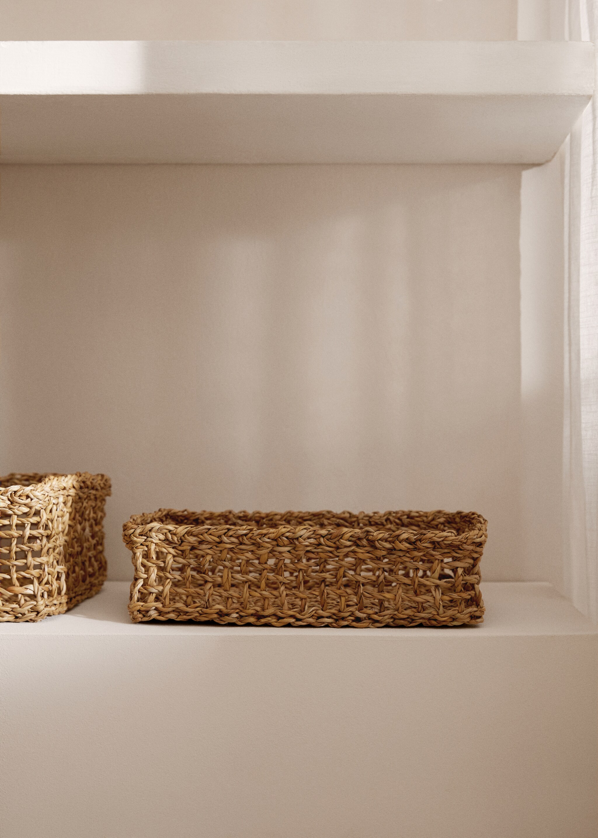 Rectangular natural fibre basket 22x30cm - General plane