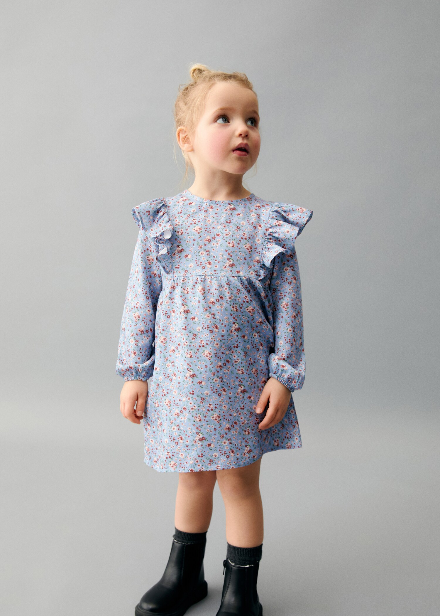 Vestido estampado volantes - Plano general