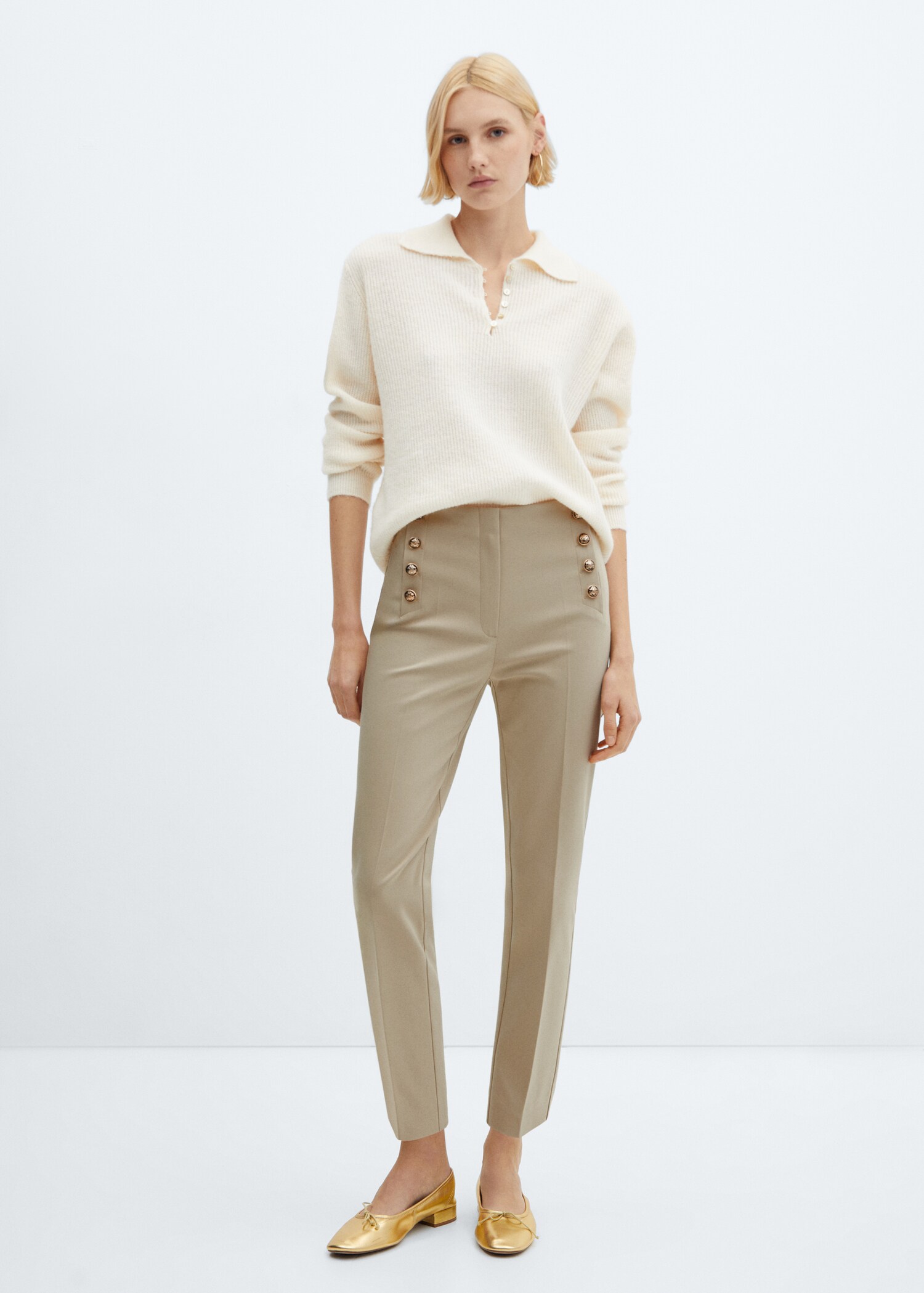 Pantaloni crop bottoni - Piano generale