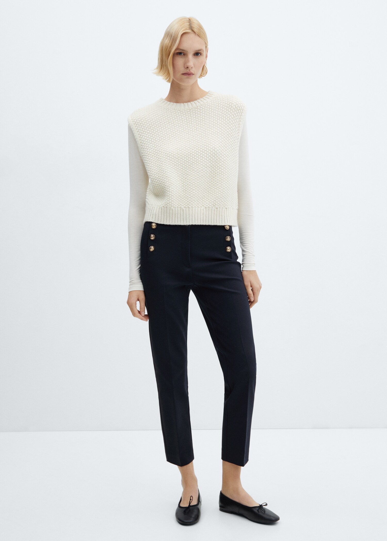 Pantaloni crop bottoni - Piano generale