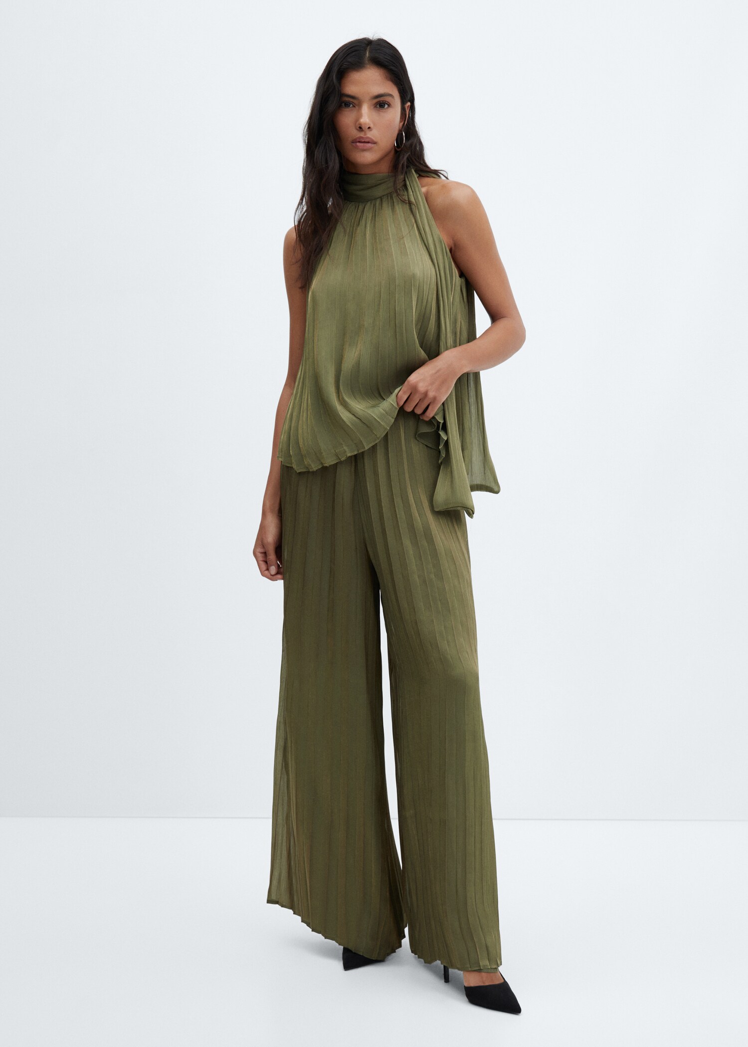 Pleated wideleg trousers - General plane