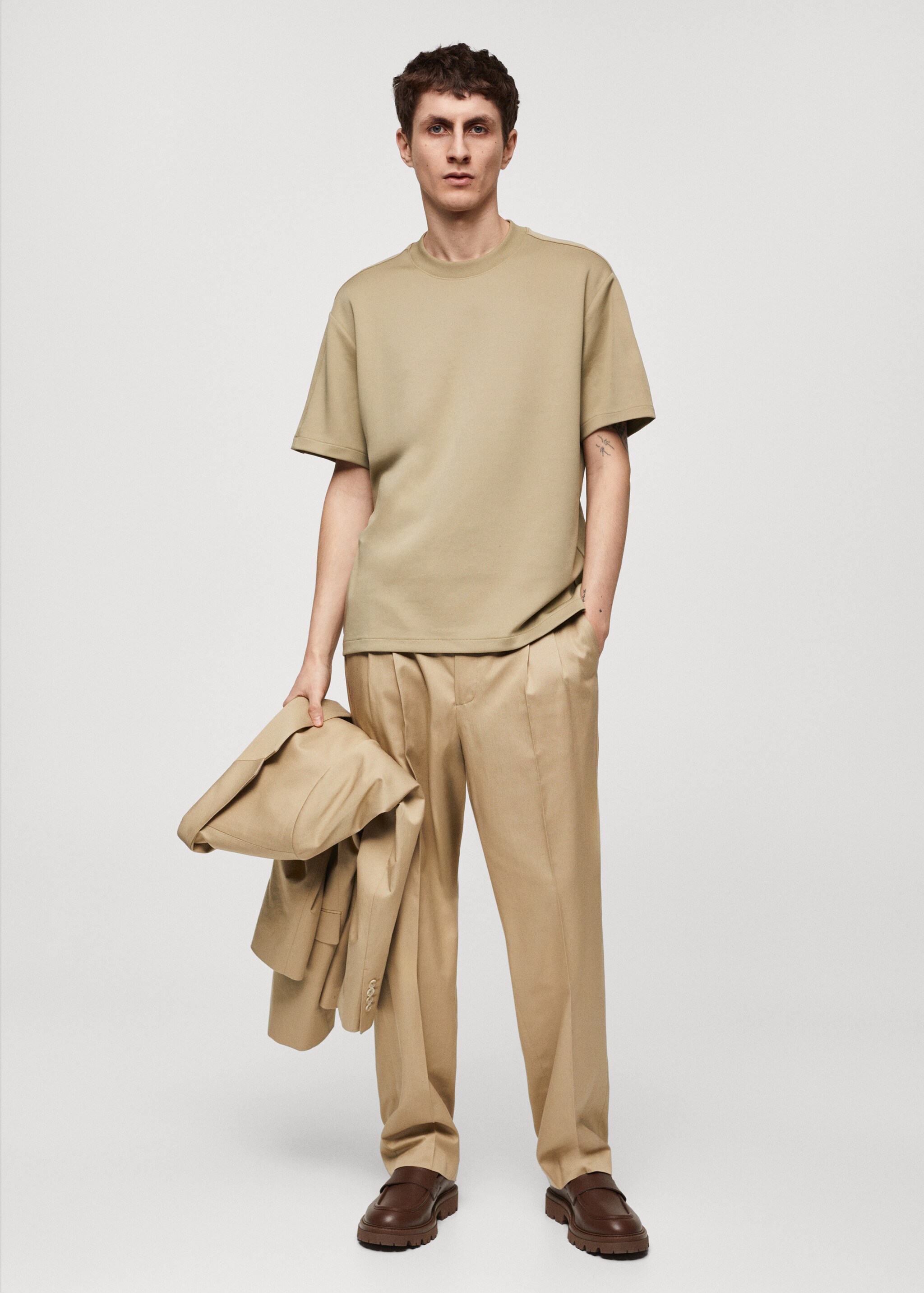 Relaxed fit stretch fabric T-shirt - General plane