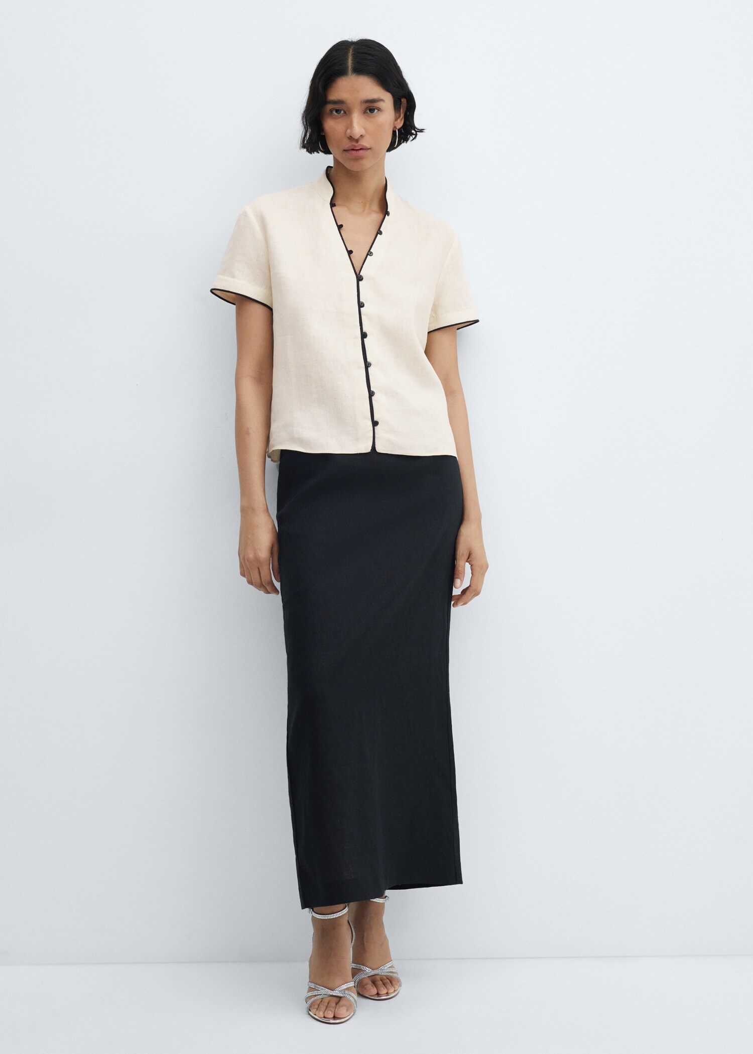 Button linen shirt - General plane