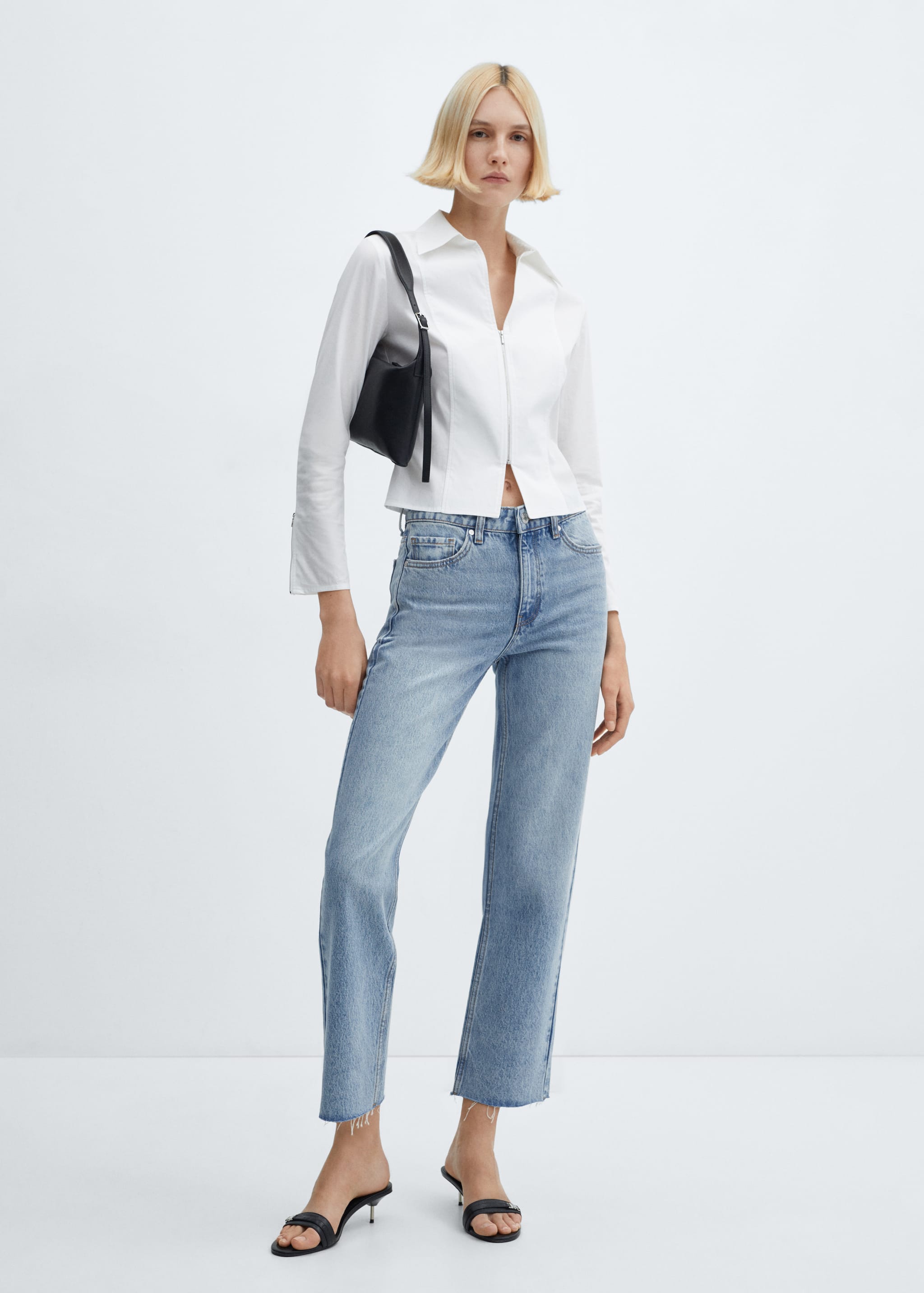 Straight-fit cropped jeans - General plane