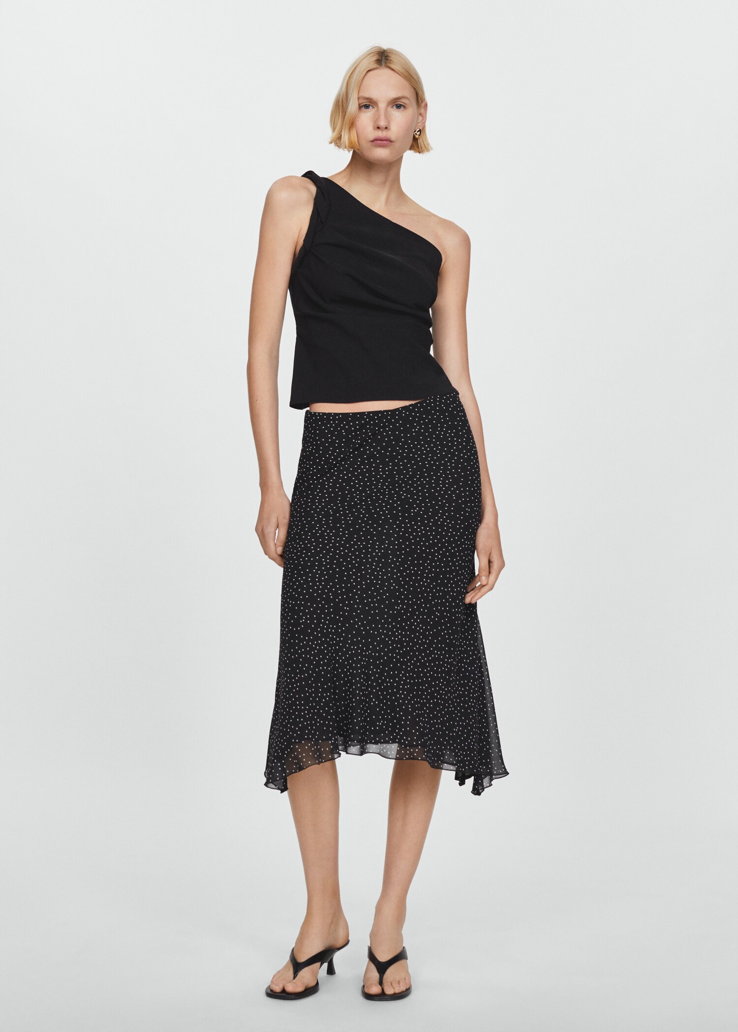 Polka dots midi skirt - General plane