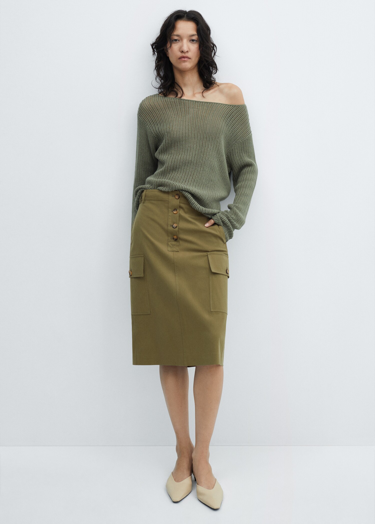  Cargo midi skirt - General plane