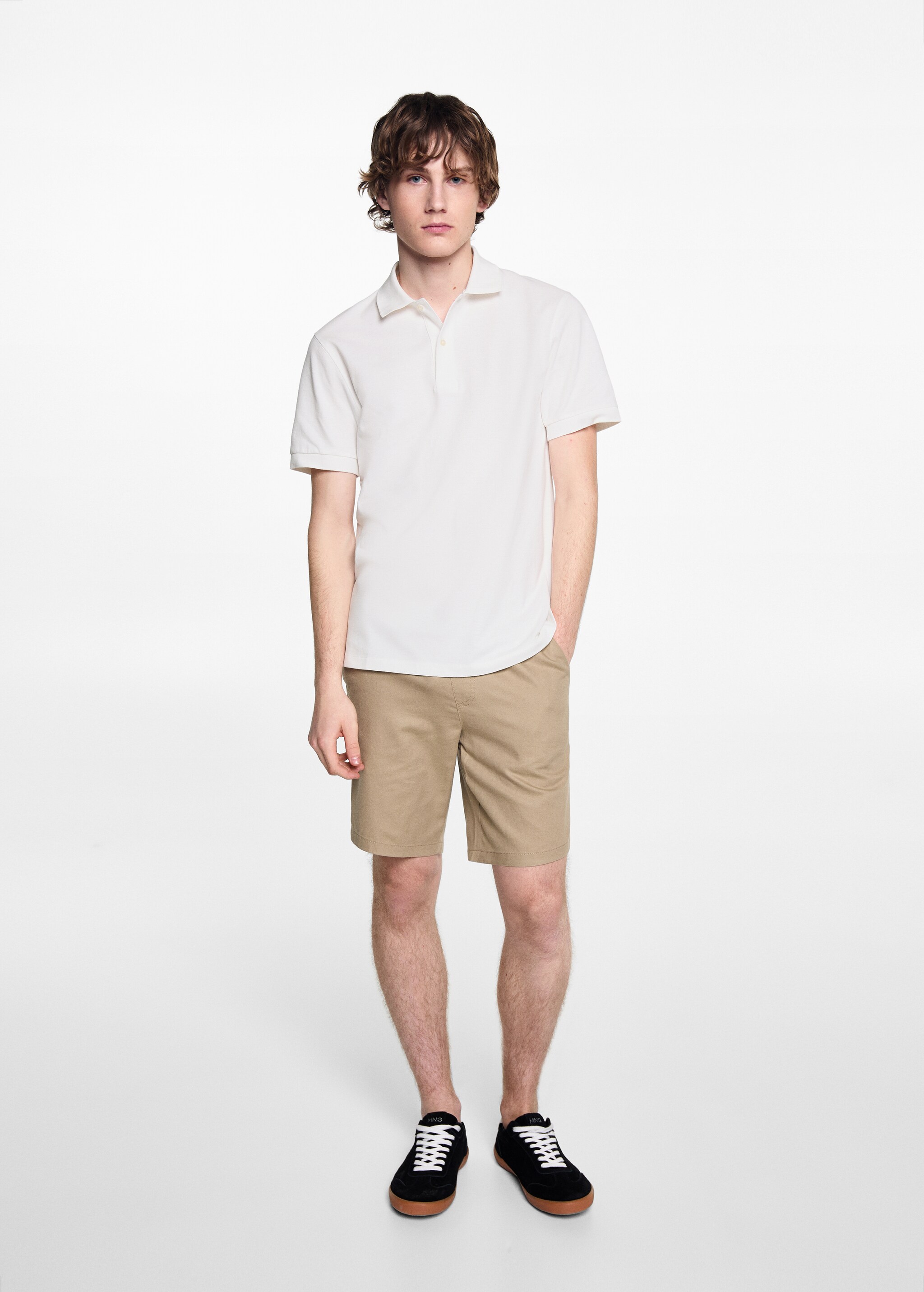 Short-sleeved cotton polo shirt - General plane