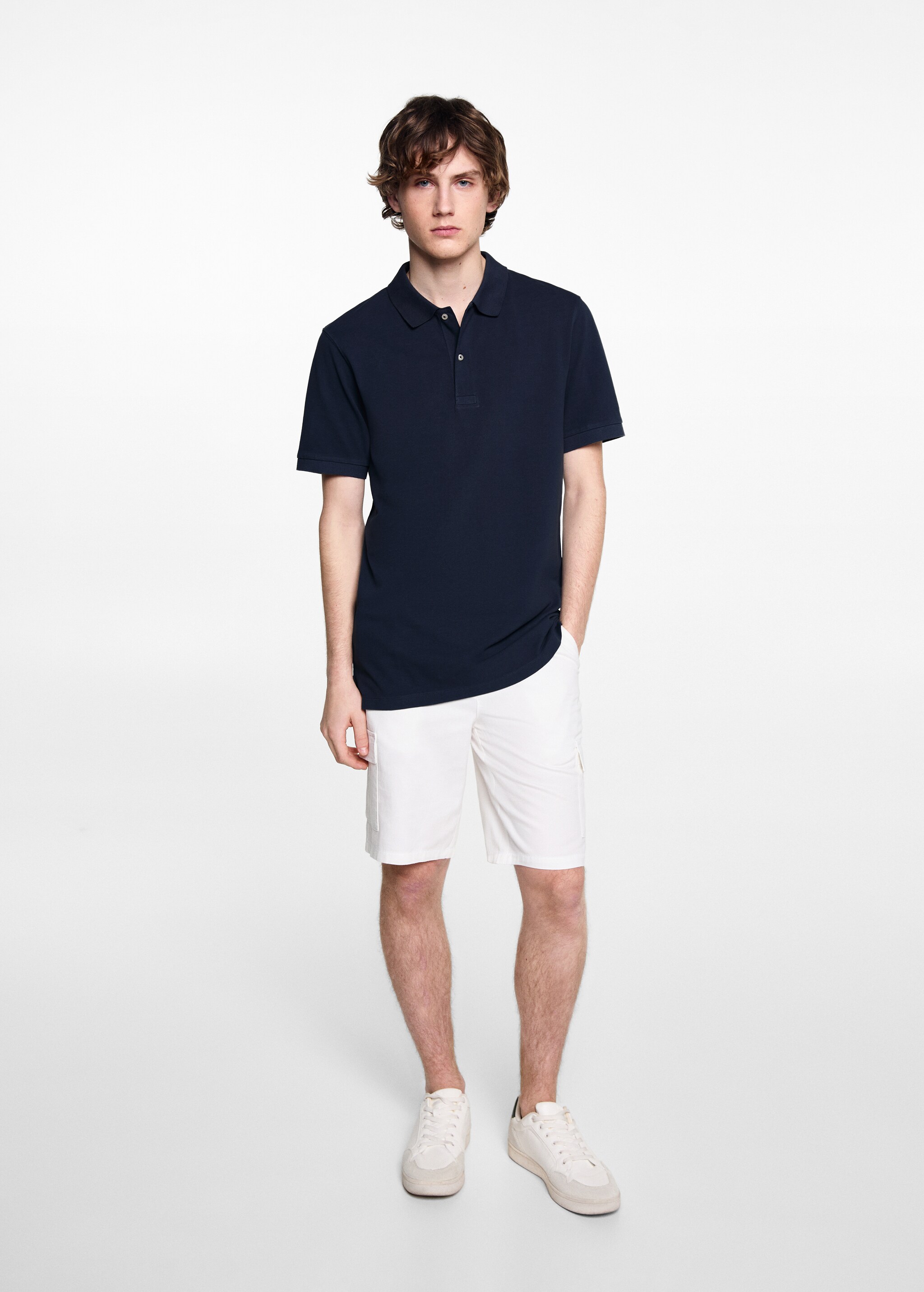 Short-sleeved cotton polo shirt - General plane