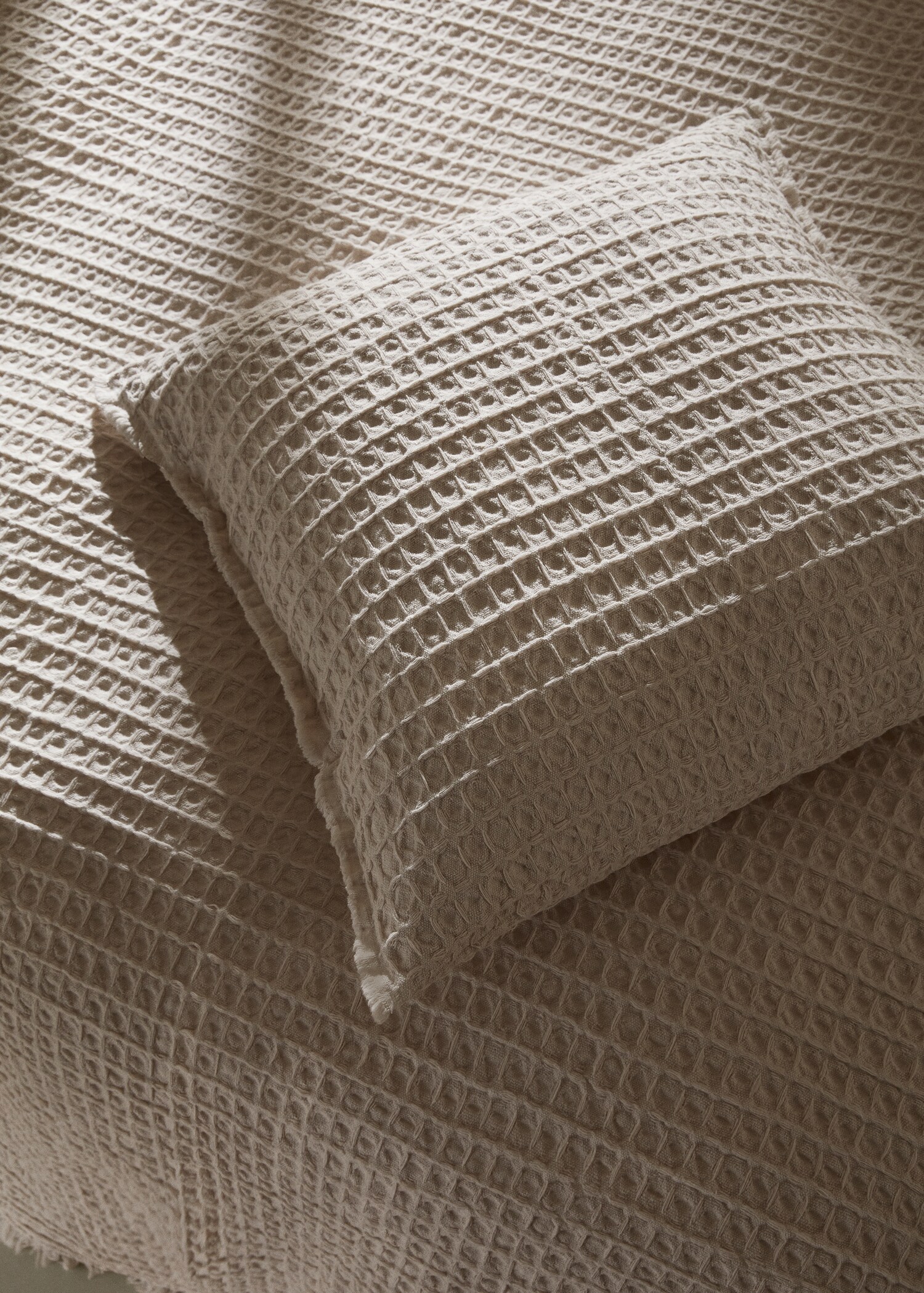 Cotton waffle pillowcase 60x60cm - General plane
