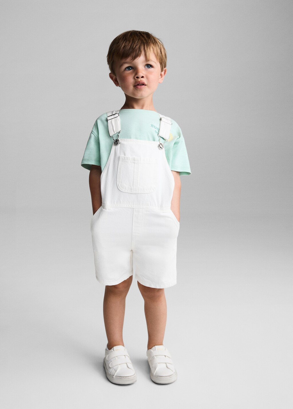 Baby boy denim short dungarees best sale