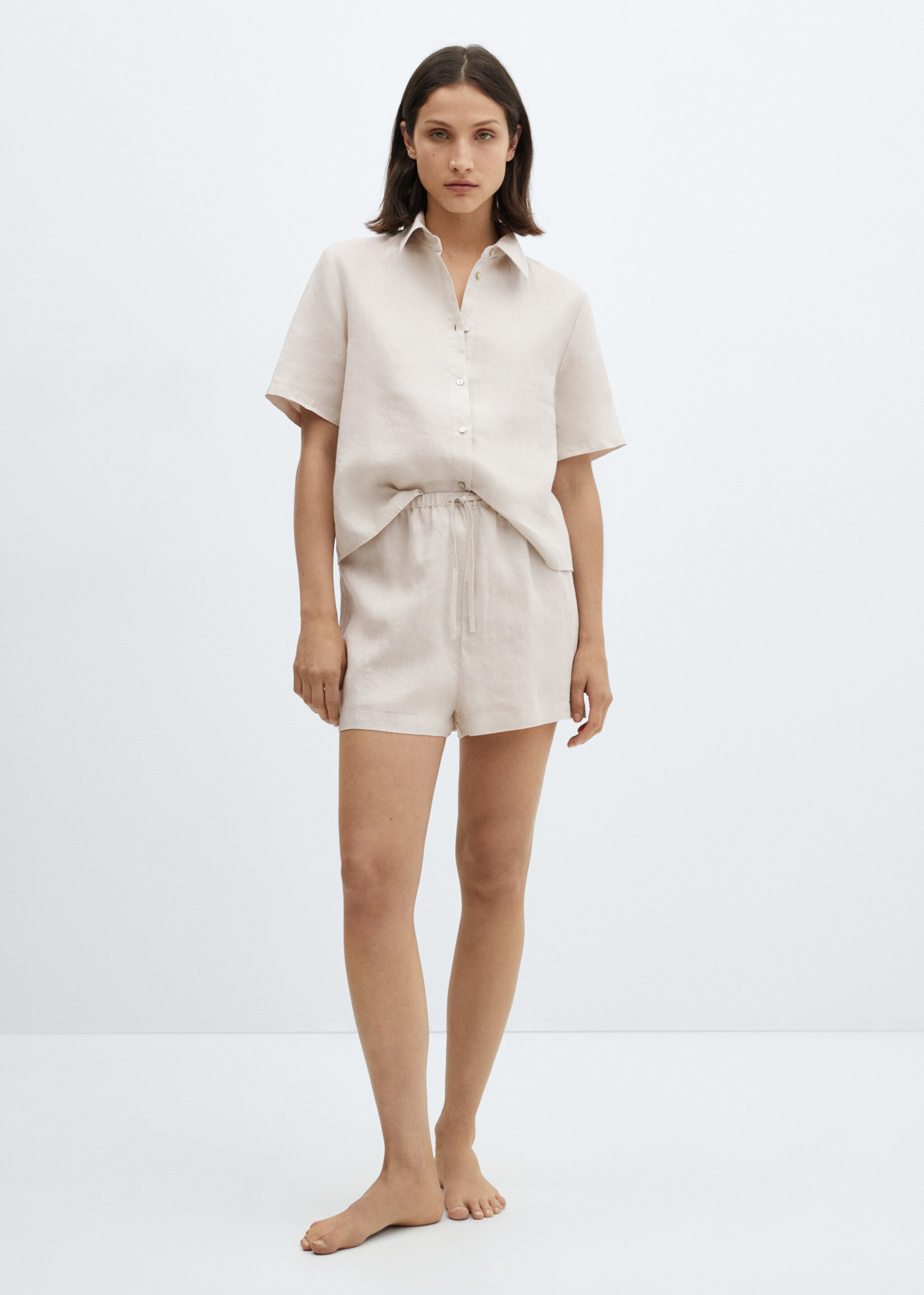 Linen pyjama shorts - General plane