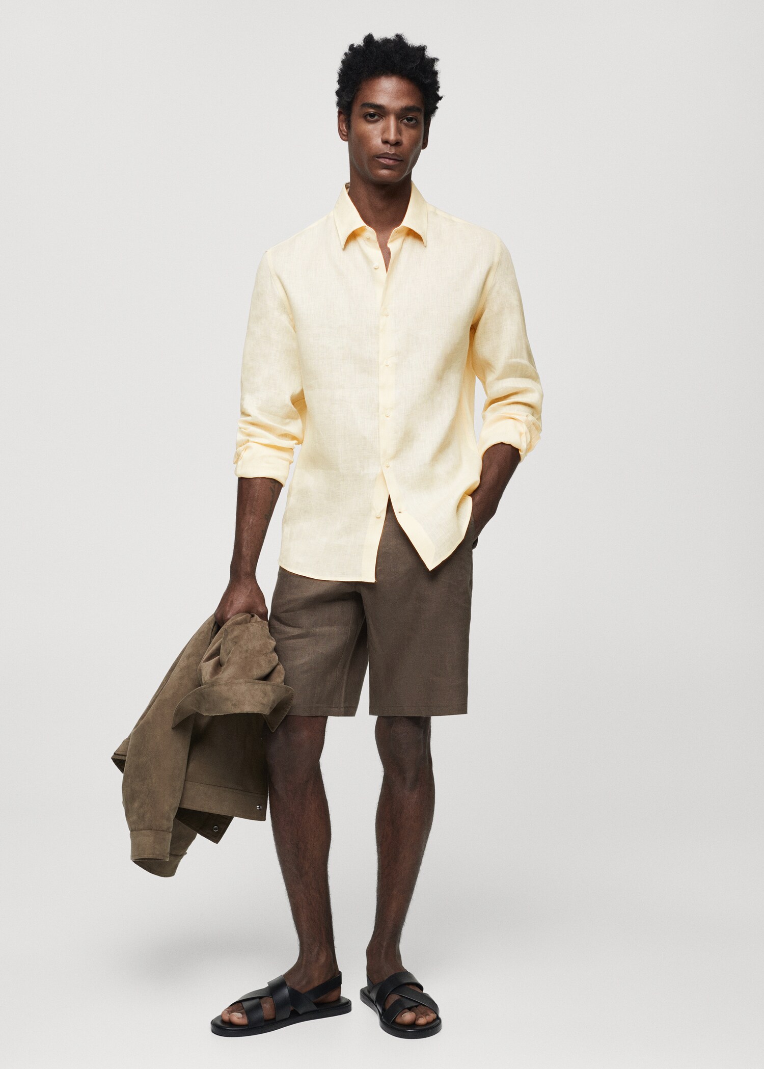 Chemise regular fit 100 % lin - Plan général