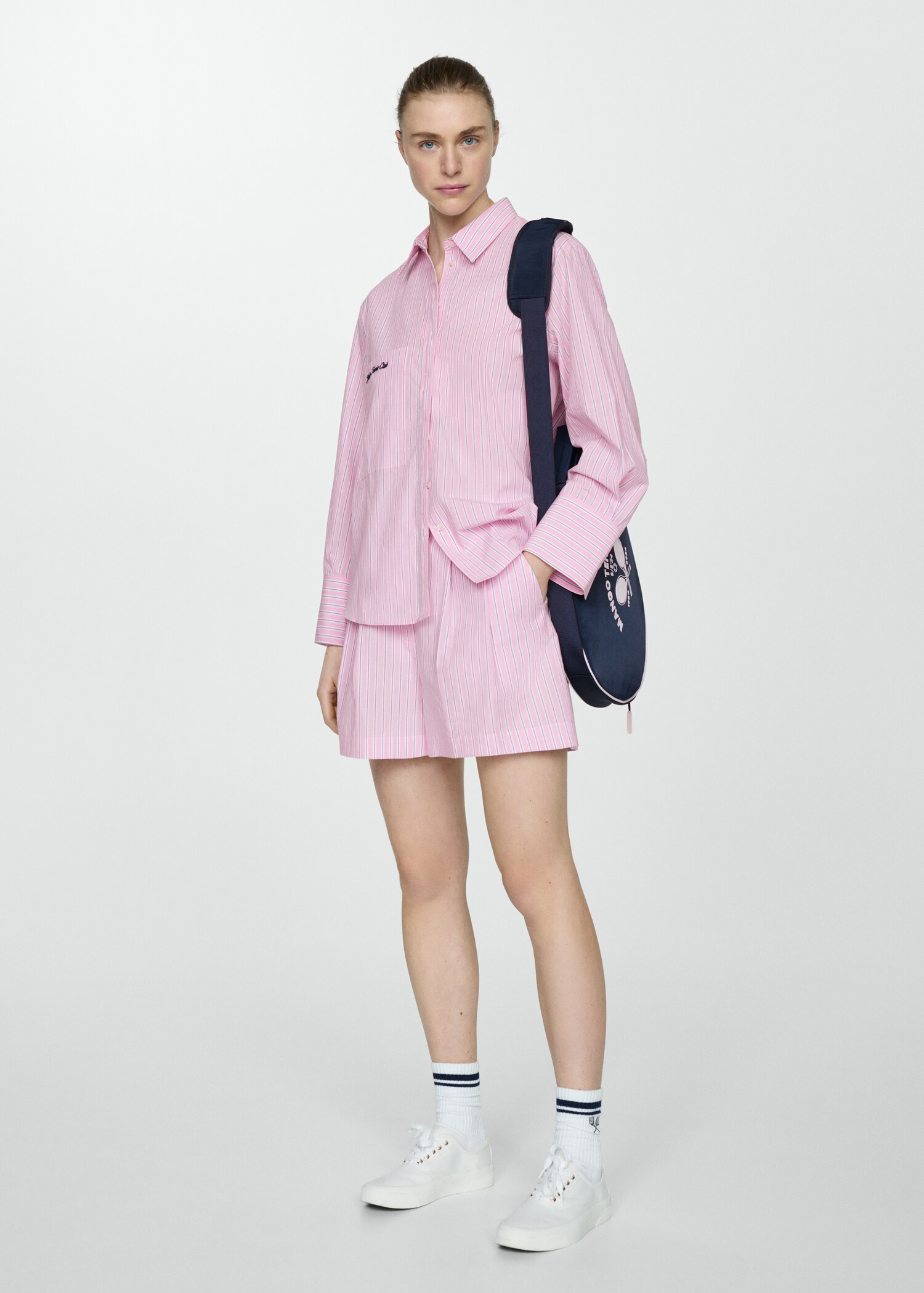 Striped cotton shorts - General plane