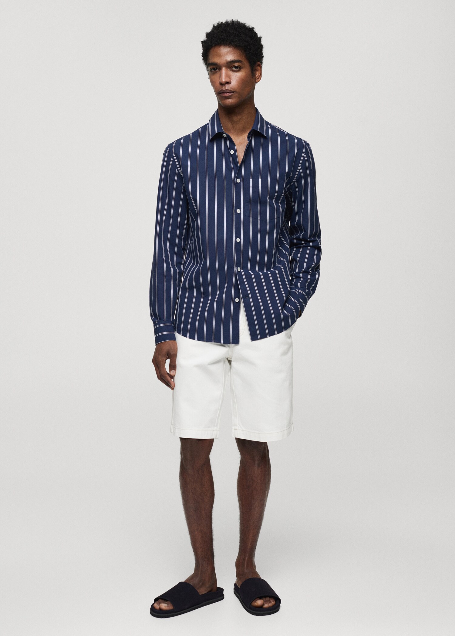 Classic-fit striped cotton shirt - General plane