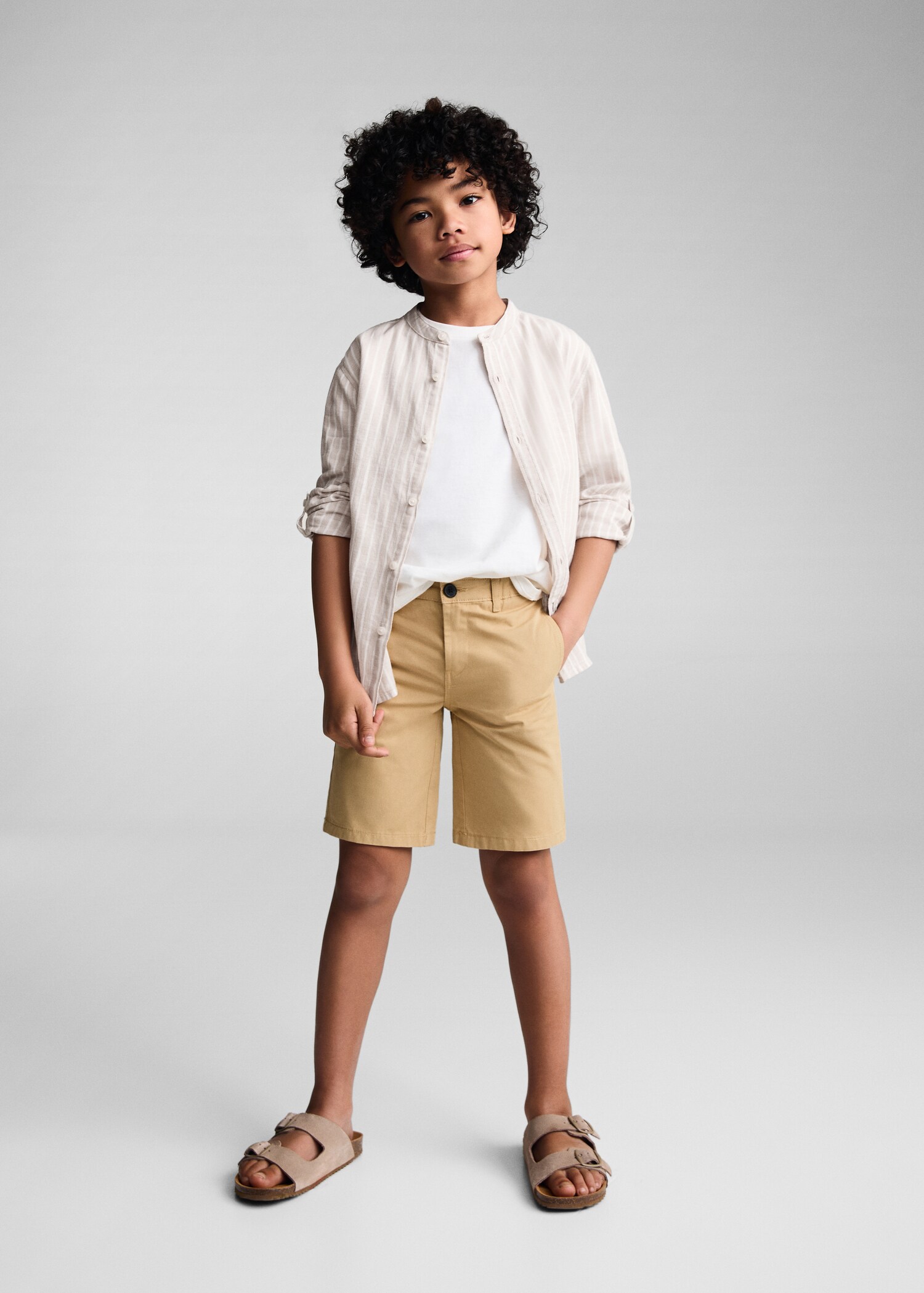 Slim-fit chino cotton bermuda shorts - General plane