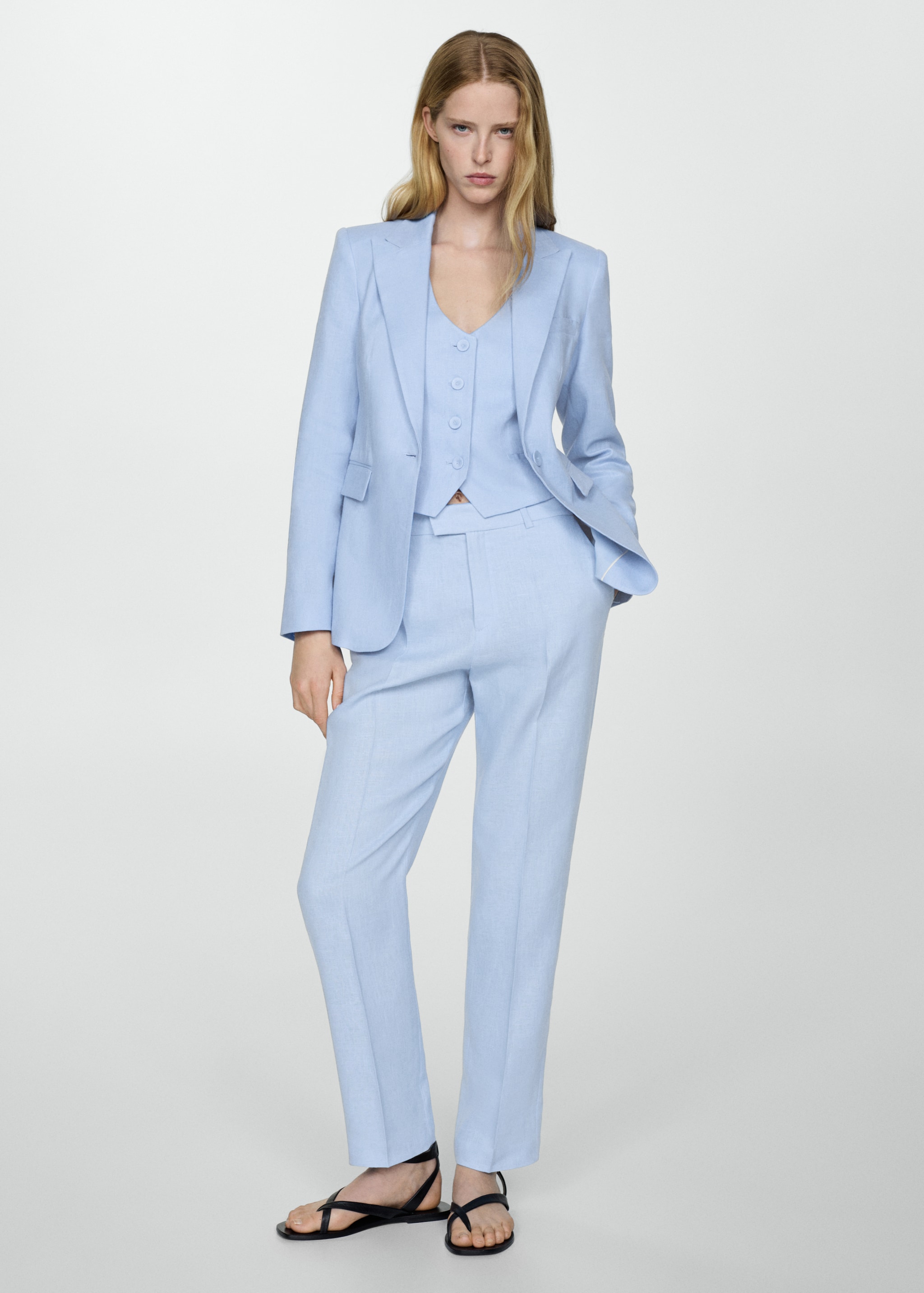 100% linen suit trousers - General plane