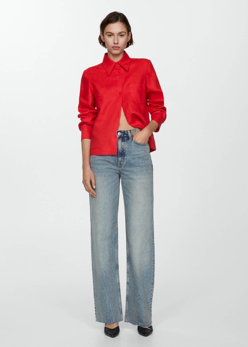 Camisa 100 lino Mujer MNG Nicaragua