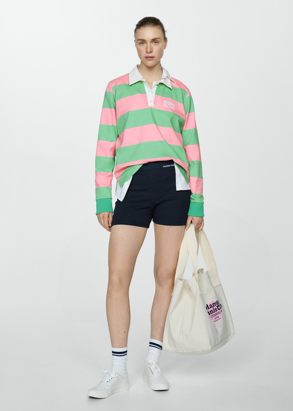 100% cotton striped polo shirt | MANGO Japan