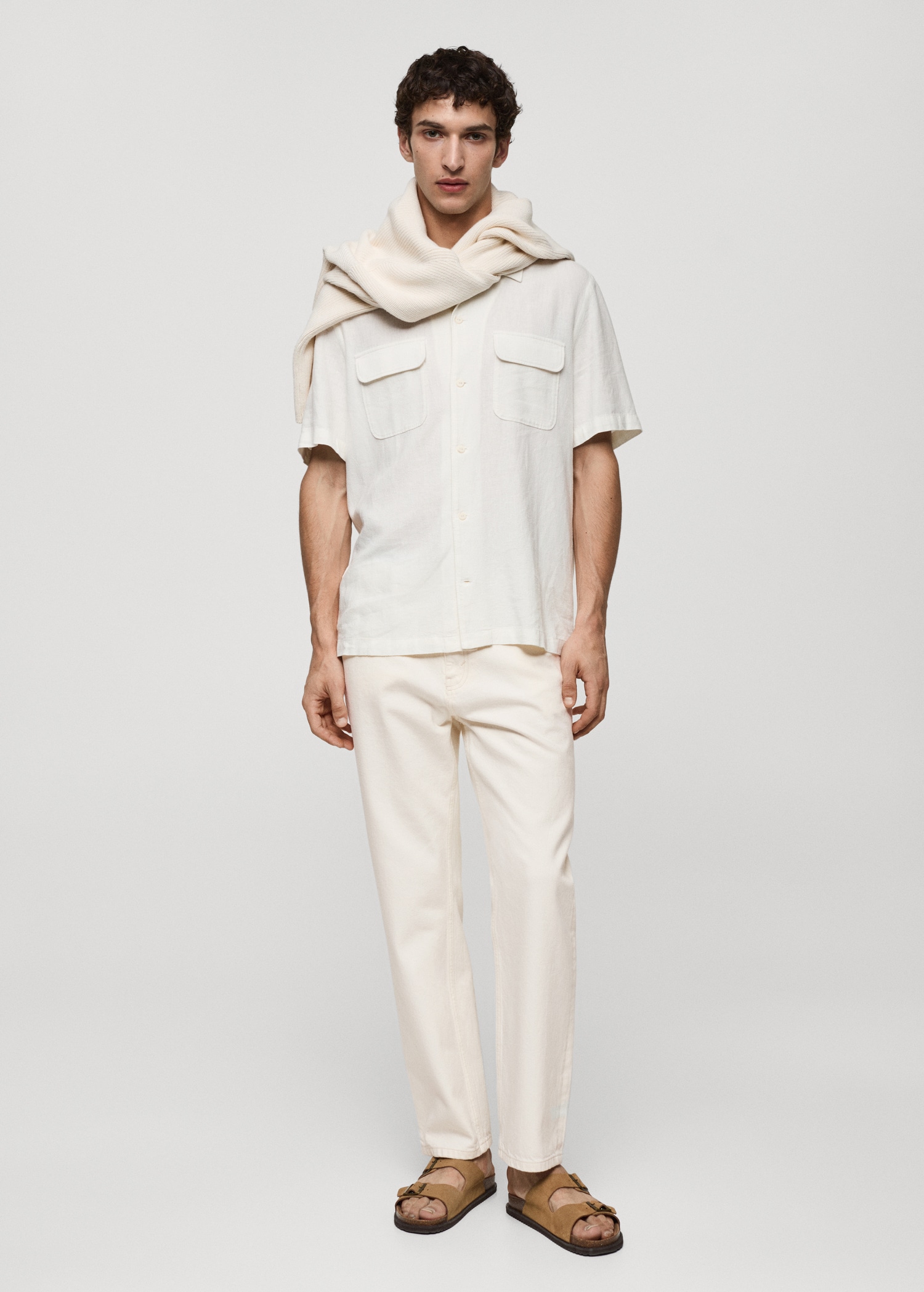 Relaxed-fit cotton jeans Men MANGO India - Main Image