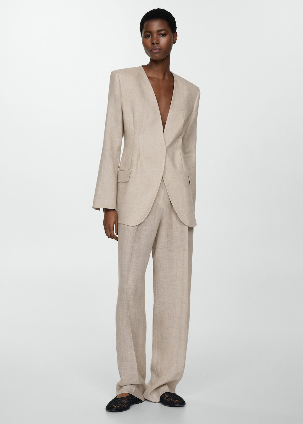 Blazer suit 100 linen Women MANGO Chad