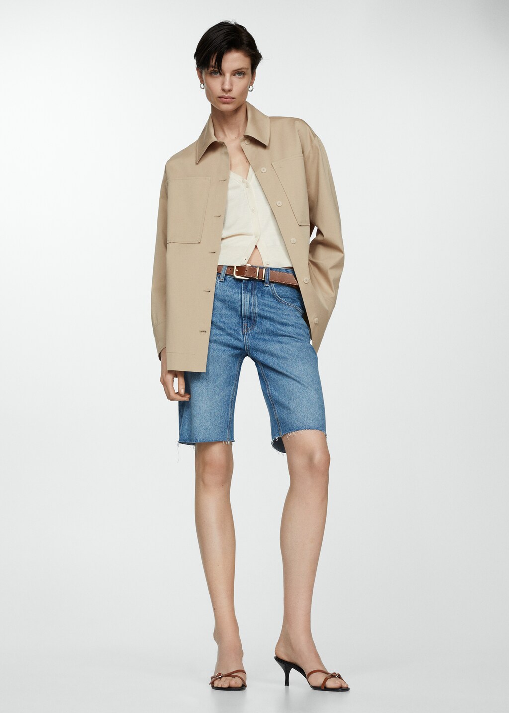 Mango Oversized overshirt with pockets thumbnail