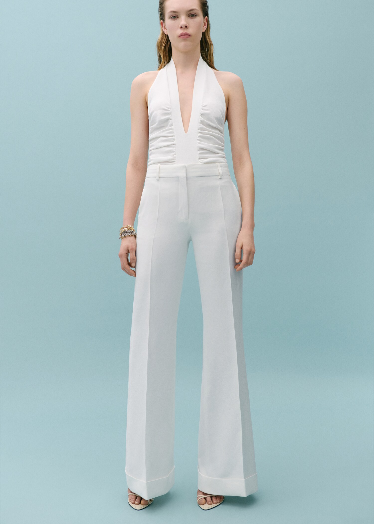 Draped Halter Bodysuit - General plane