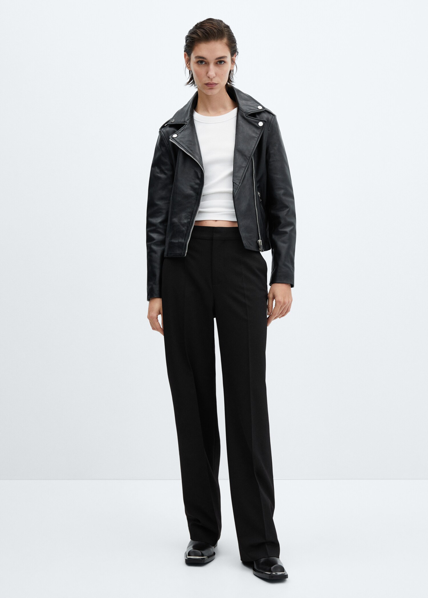Blouson biker en cuir - Plan général